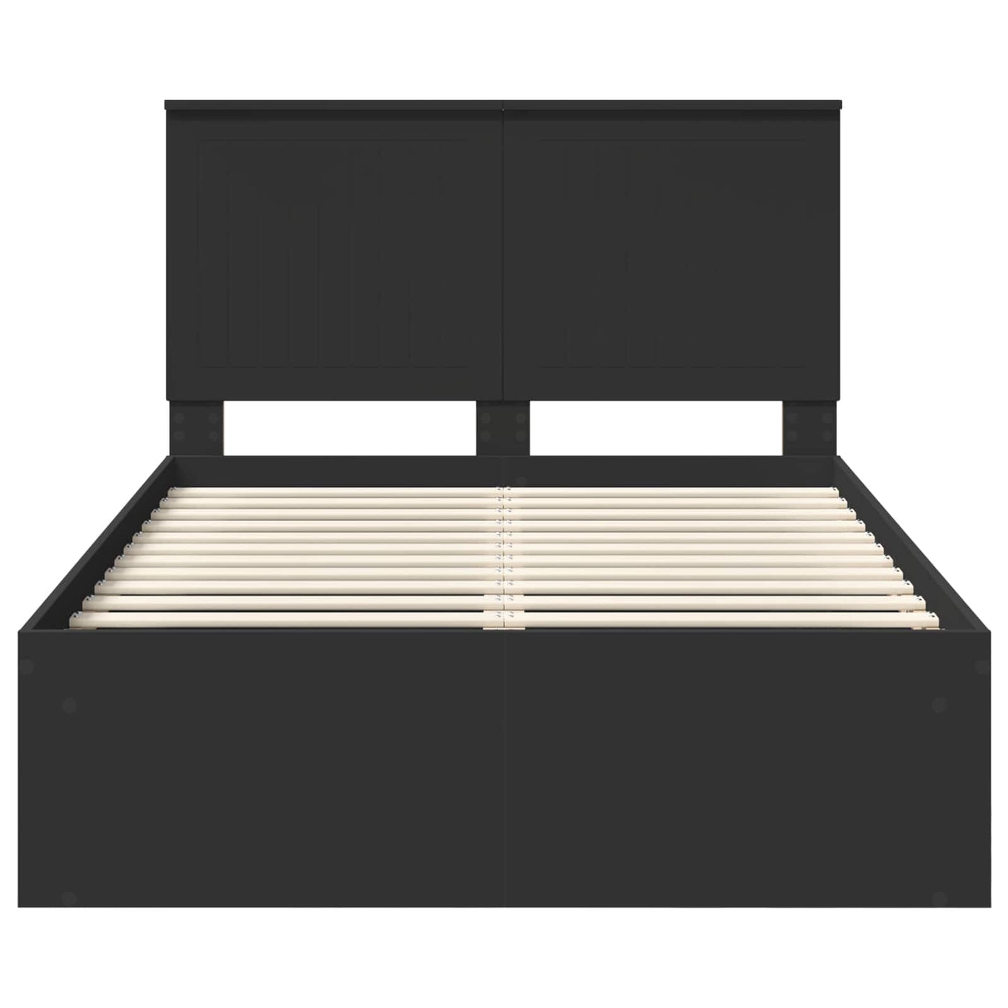 Sengestamme med hodegjerde Svart 120 x 200 cm Massiv furu