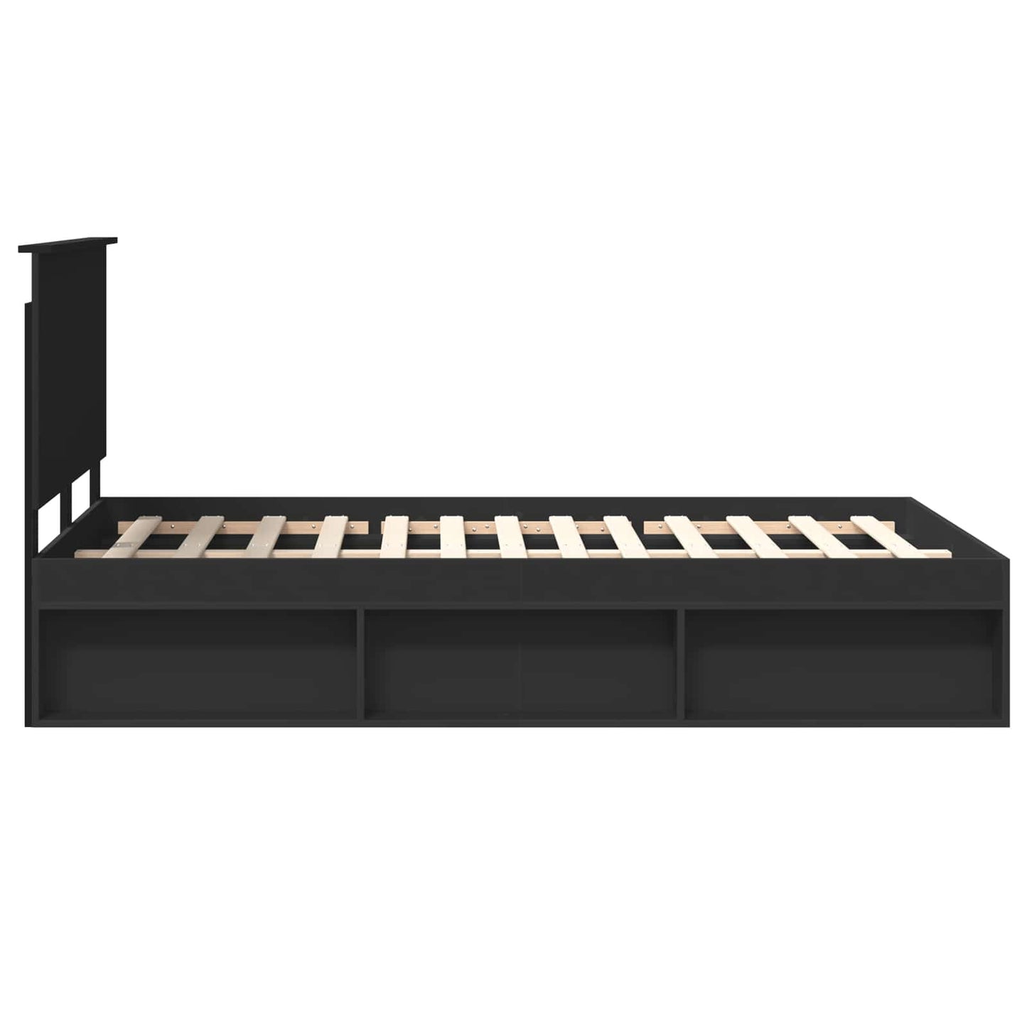 Sengestamme med hodegjerde Svart 120 x 200 cm Massiv furu