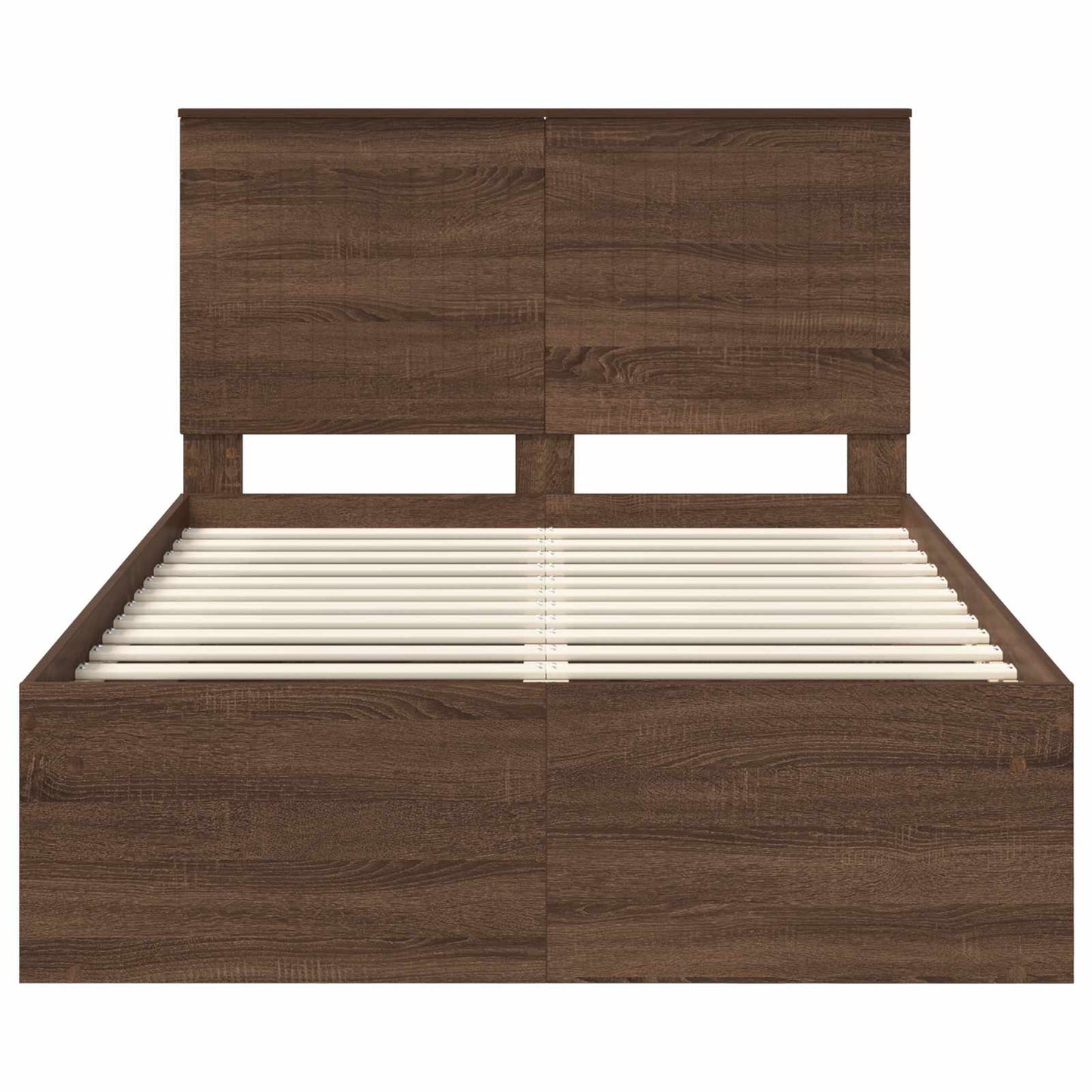 Sengestamme med hodegjerde Brun Eik 120 x 200 cm Massiv furu