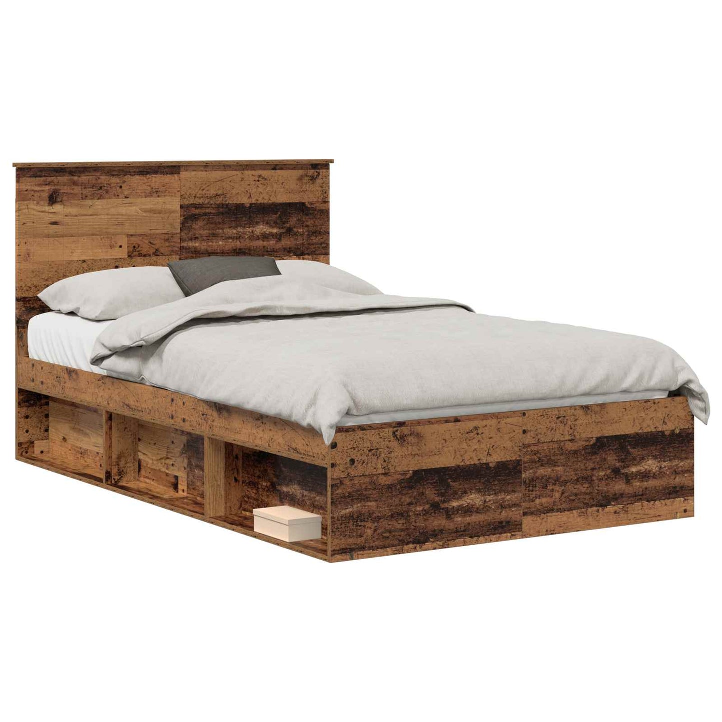 Sengestamme med hodegjerde Gammelt tre 120 x 200 cm Massiv furu
