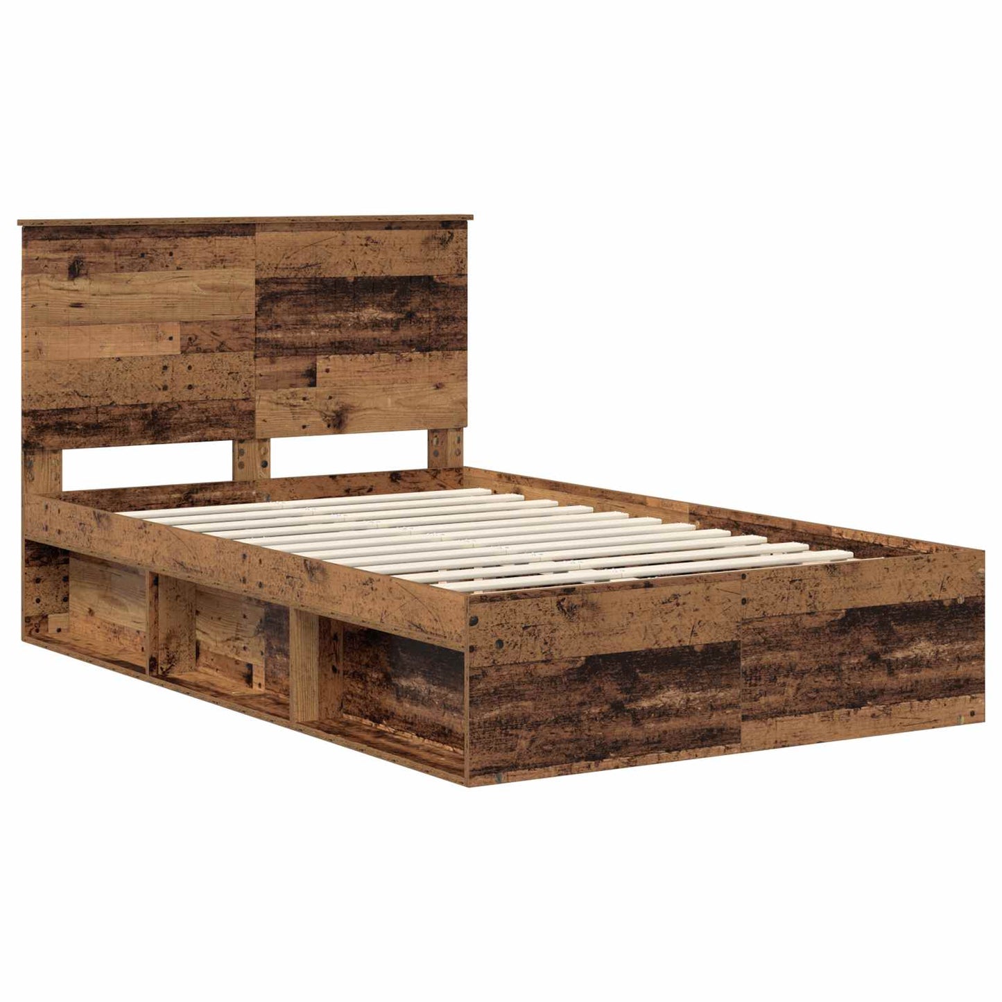 Sengestamme med hodegjerde Gammelt tre 120 x 200 cm Massiv furu