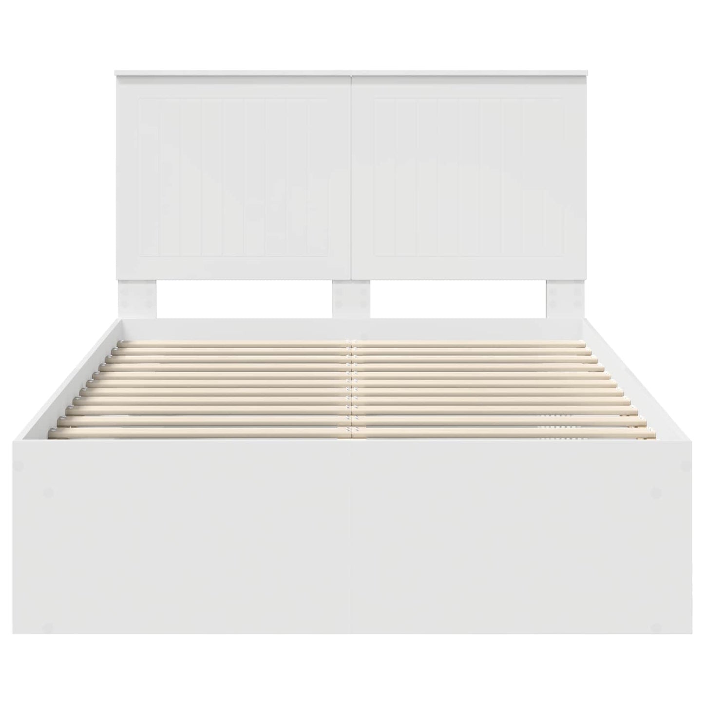 Sengestamme med hodegjerde Hvit 120 x 190 cm Massiv furu