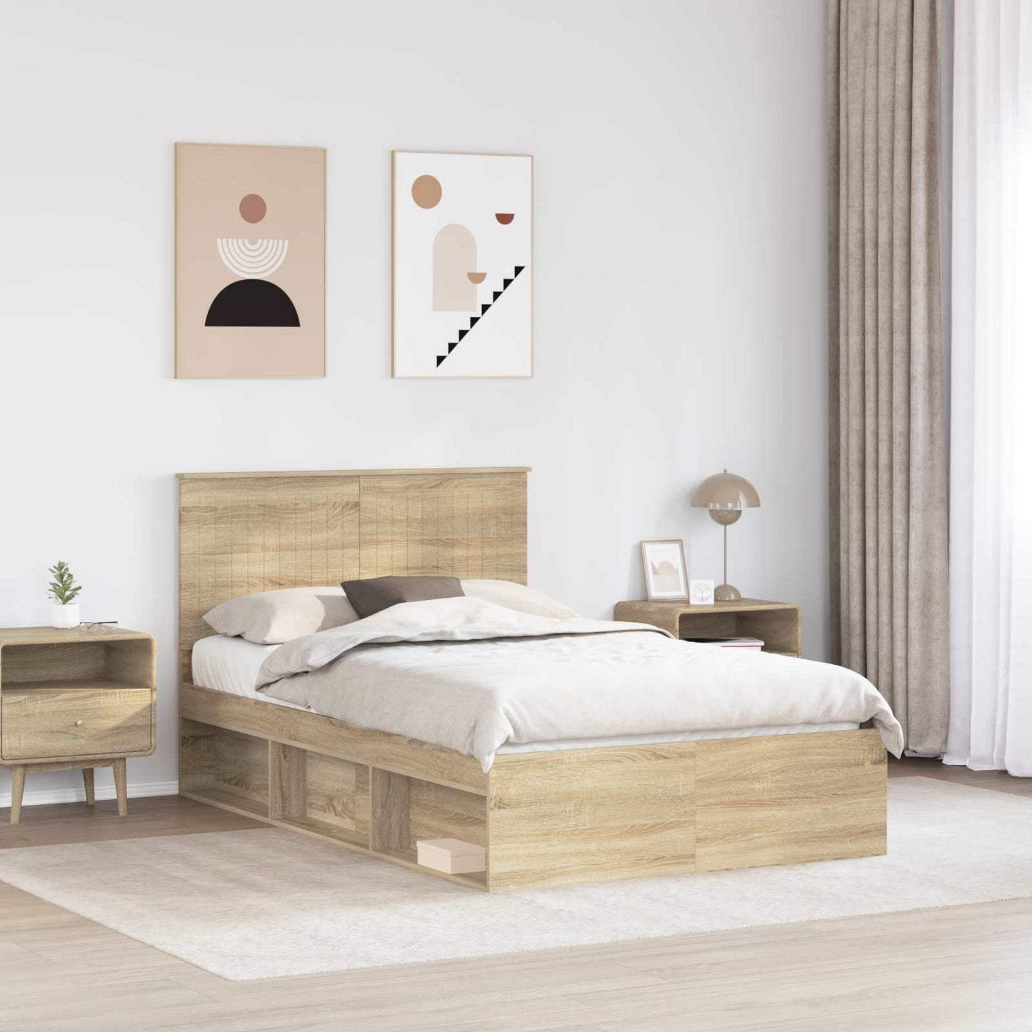 Sengestamme med hodegjerde Sonoma 120 x 190 cm Massiv furu
