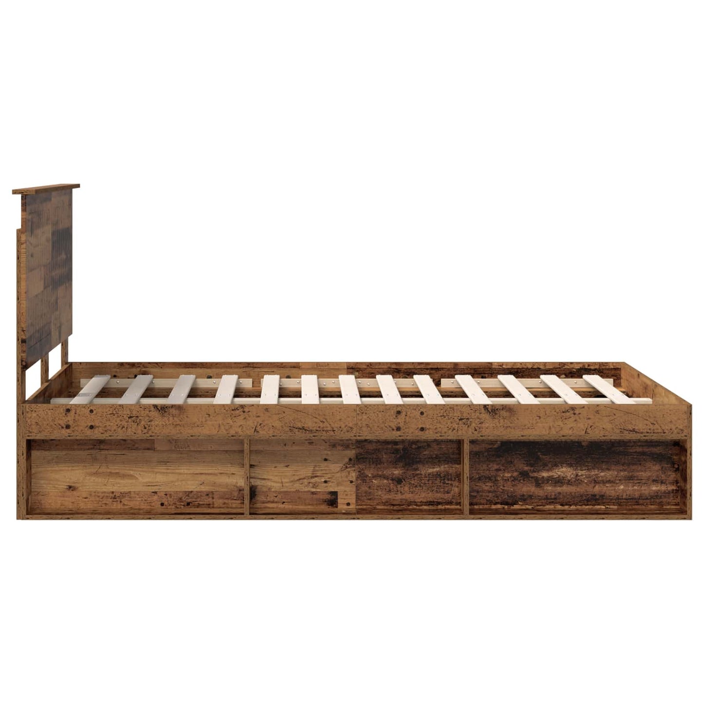 Sengestamme med hodegjerde Gammelt tre 120 x 190 cm Massiv furu