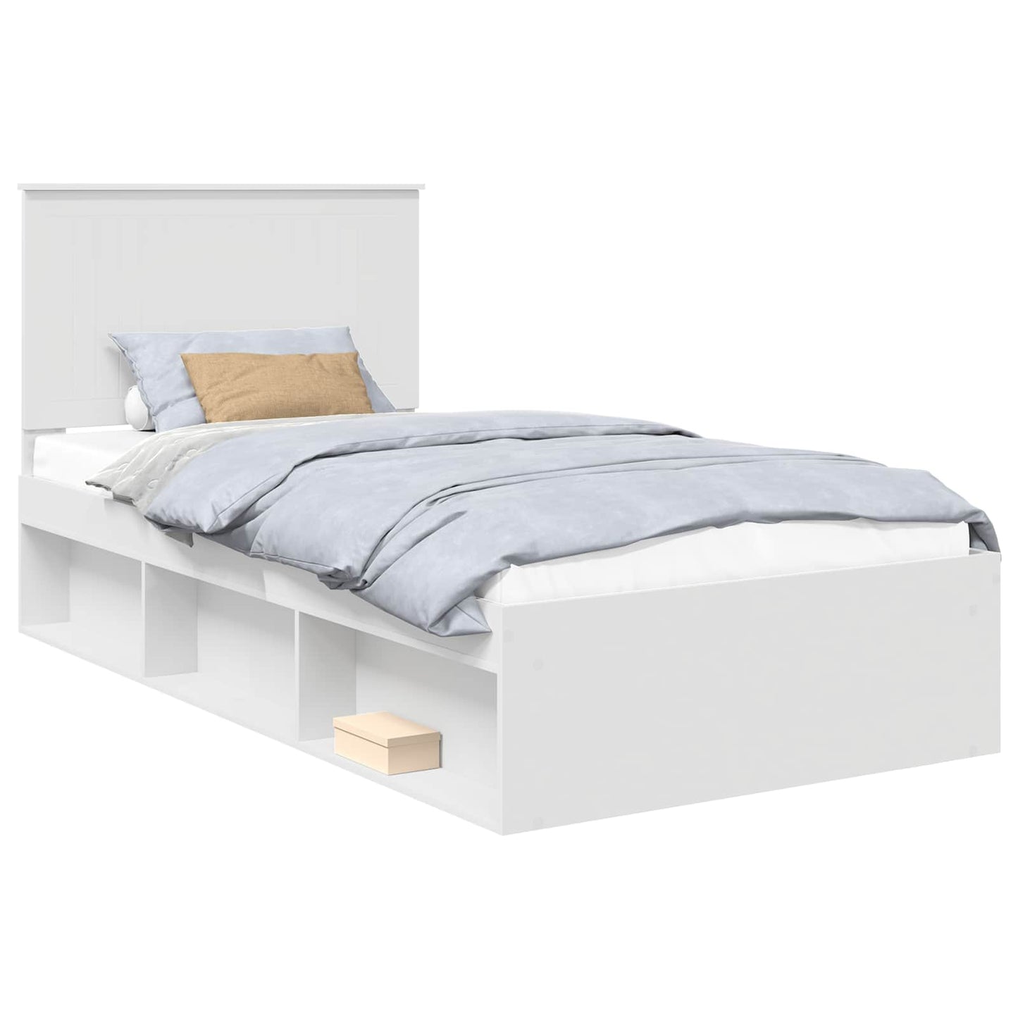 Sengestamme med hodegjerde Hvit 100 x 200 cm Massiv furu