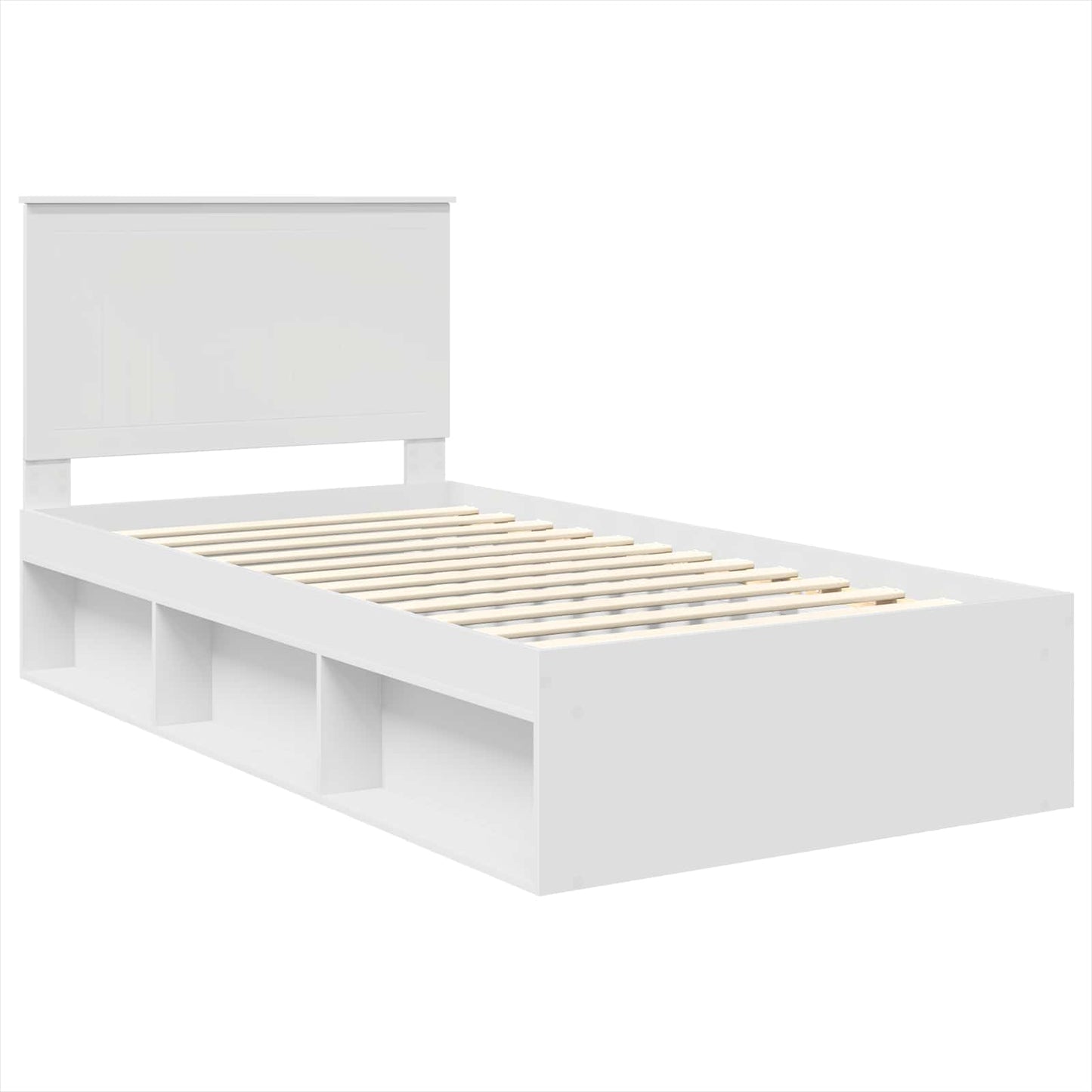 Sengestamme med hodegjerde Hvit 100 x 200 cm Massiv furu