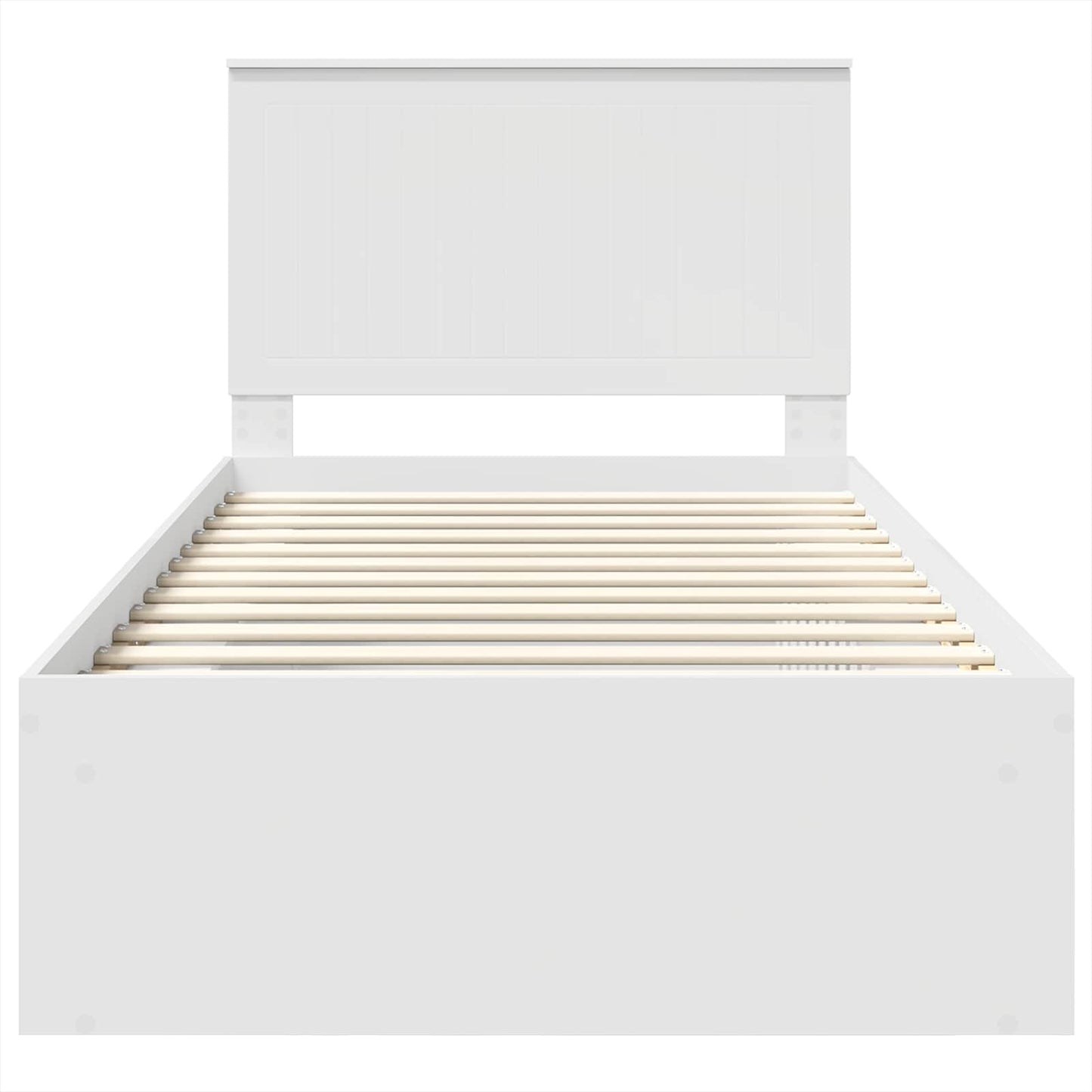 Sengestamme med hodegjerde Hvit 100 x 200 cm Massiv furu