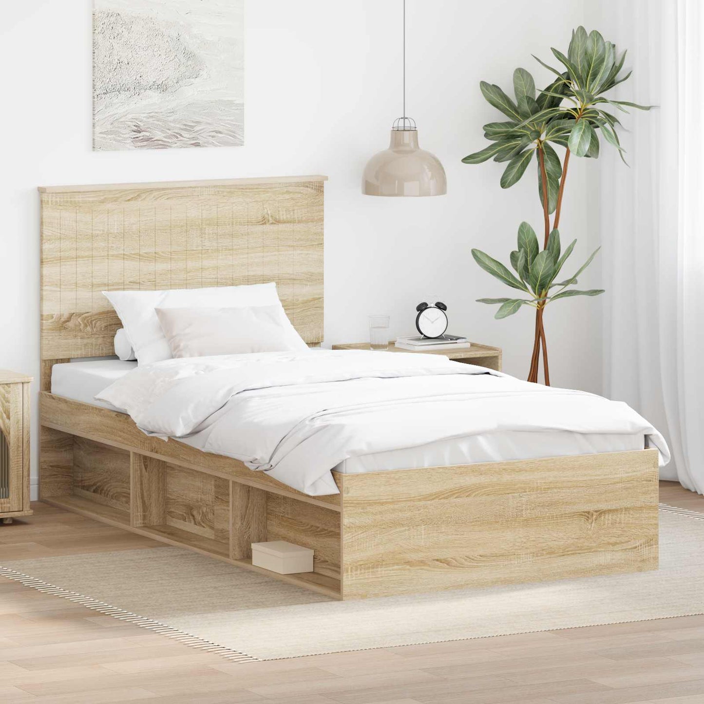Sengestamme med hodegjerde Sonoma 100 x 200 cm Massiv furu