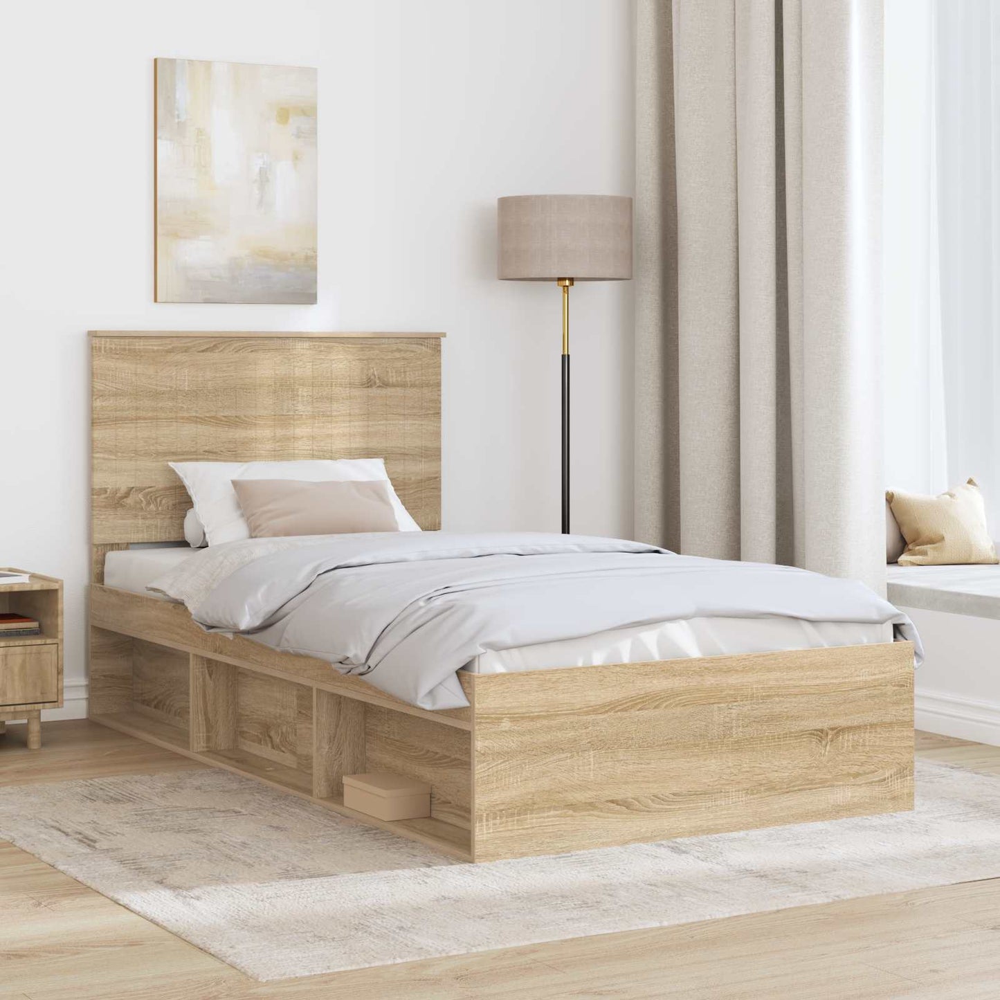 Sengestamme med hodegjerde Sonoma 100 x 200 cm Massiv furu