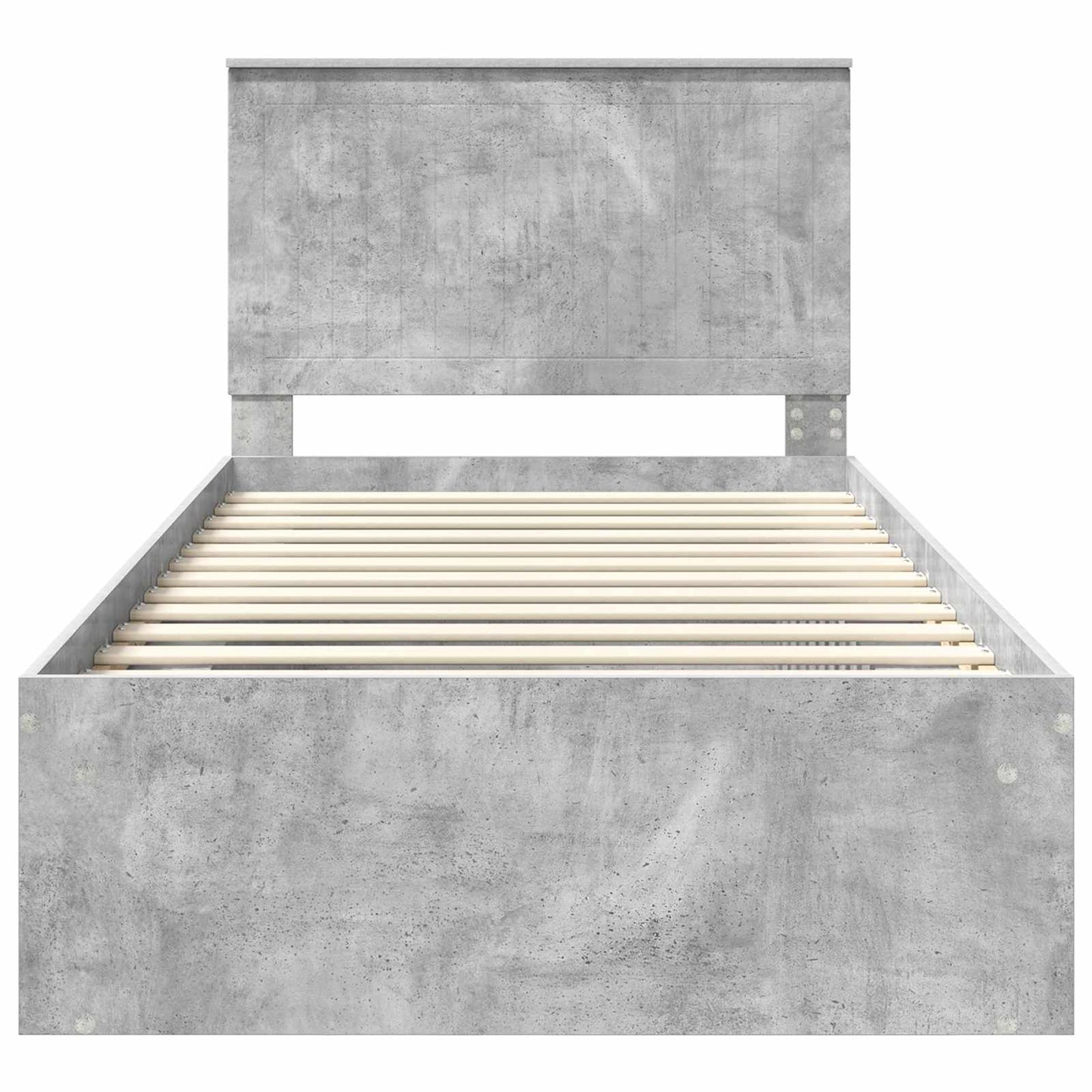 Sengestamme med hodegjerde Betonggrå 100 x 200 cm Massiv furu