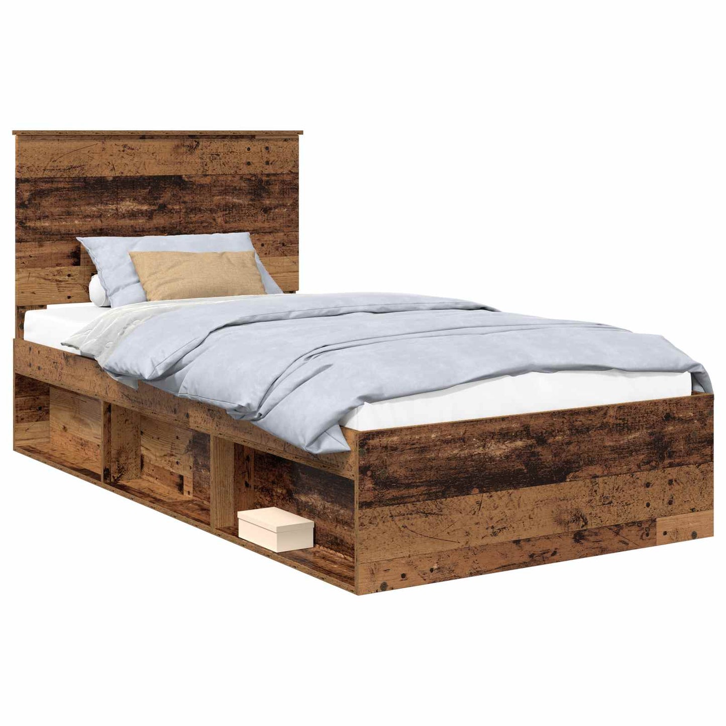 Sengestamme med hodegjerde Gammelt tre 100 x 200 cm Massiv furu