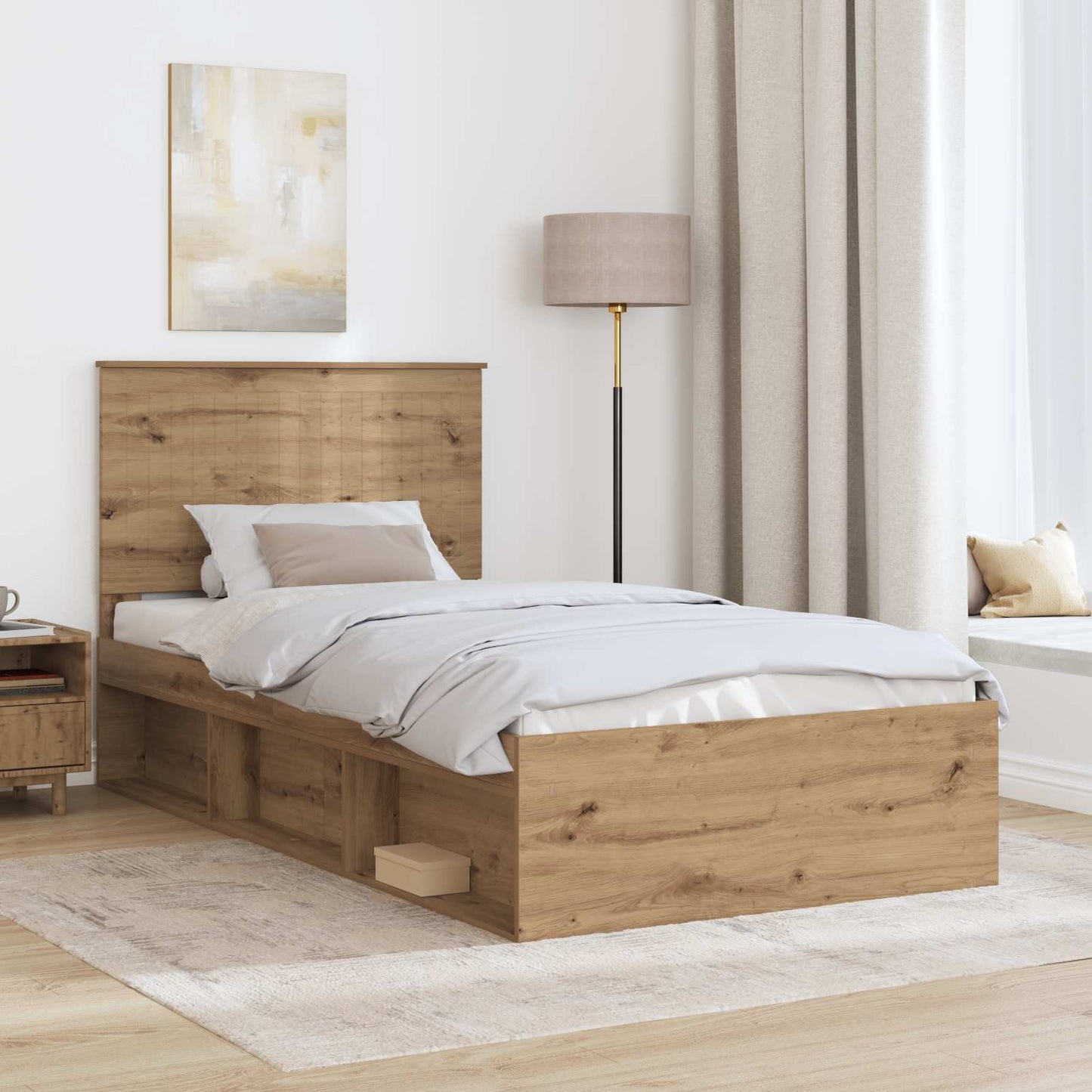 Sengestamme Kunstnerisk Eik 100 x 200 cm Massiv furu