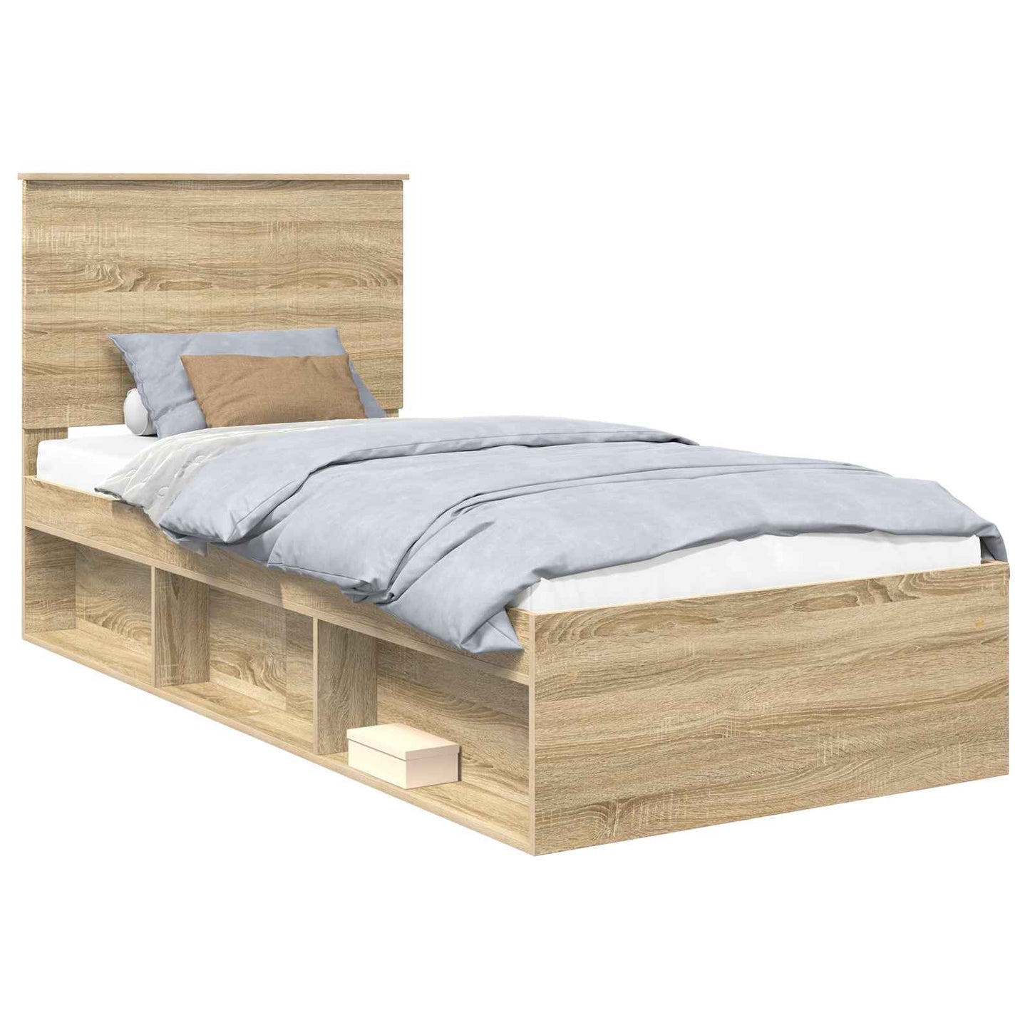 Sengestamme med hodegjerde Sonoma eik 90 x 190 cm Massiv furu