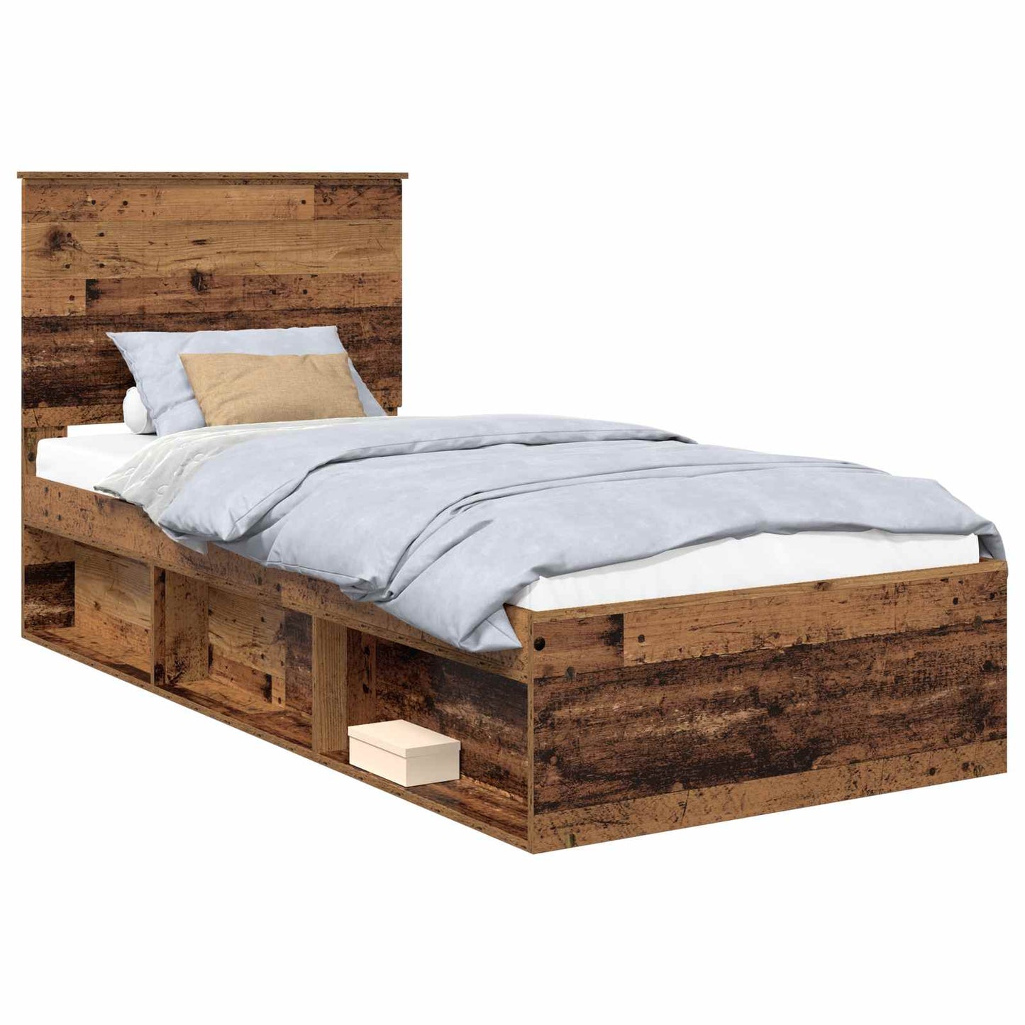 Sengestamme med hodegjerde Gammelt tre 90 x 200 cm Massiv furu