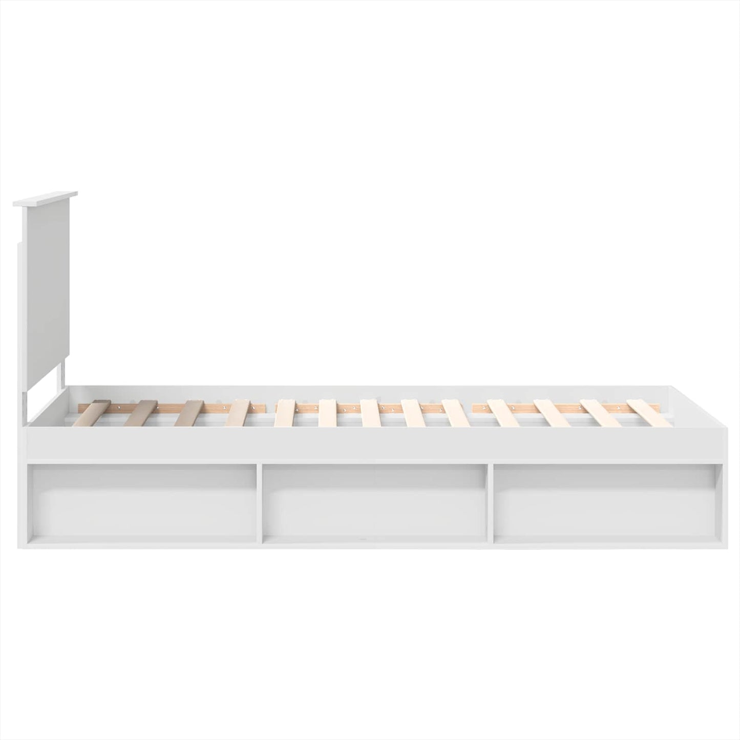 Sengestamme med hodegjerde Hvit 90 x 190 cm Massiv furu