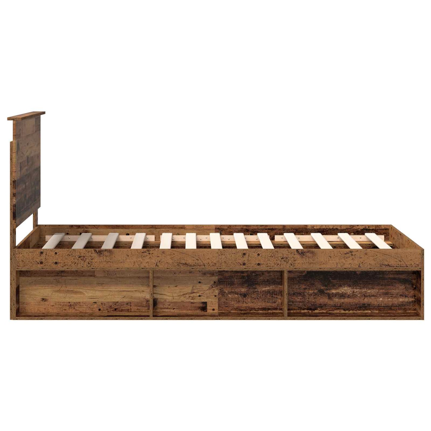Sengestamme med hodegjerde Gammelt tre 90 x 190 cm Massiv furu