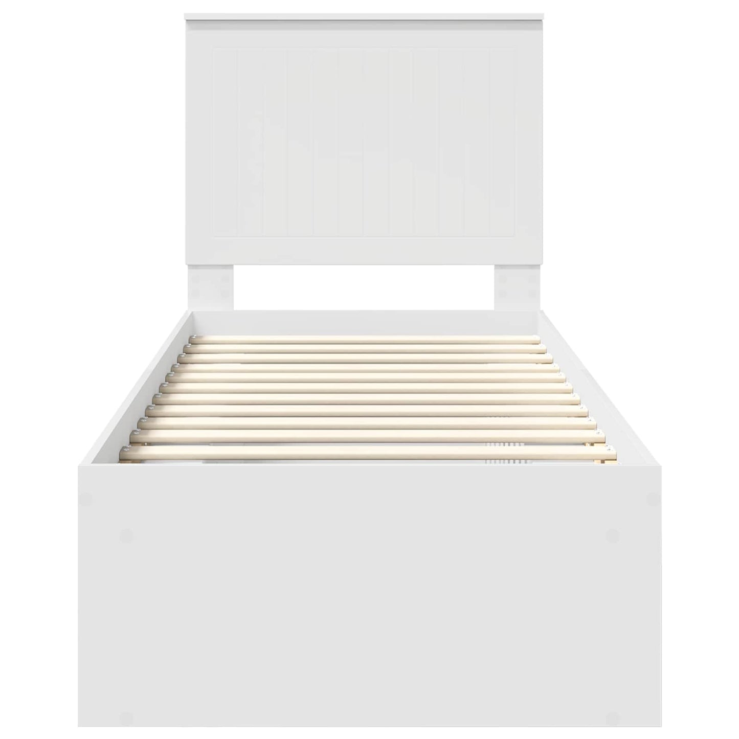 Sengestamme med hodegjerde Hvit 75 x 190 cm Massiv furu