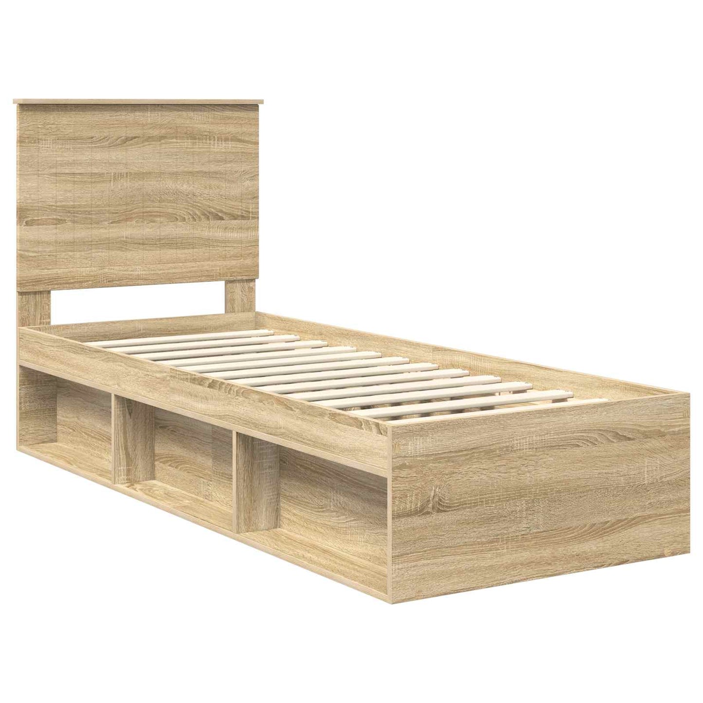 Sengestamme med hodegjerde Sonoma eik 75 x 190 cm Massiv furu