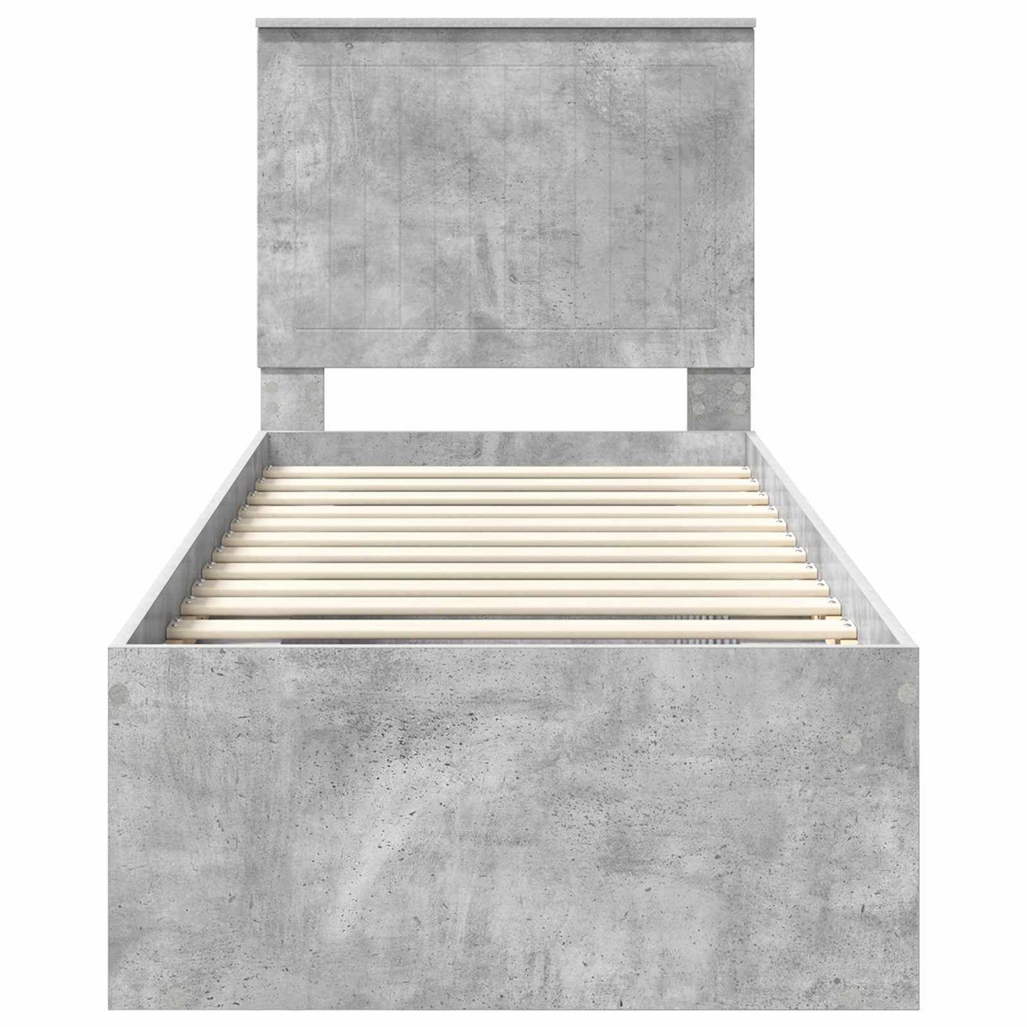 Sengestamme med hodegjerde Betonggrå 75 x 190 cm Massiv furu