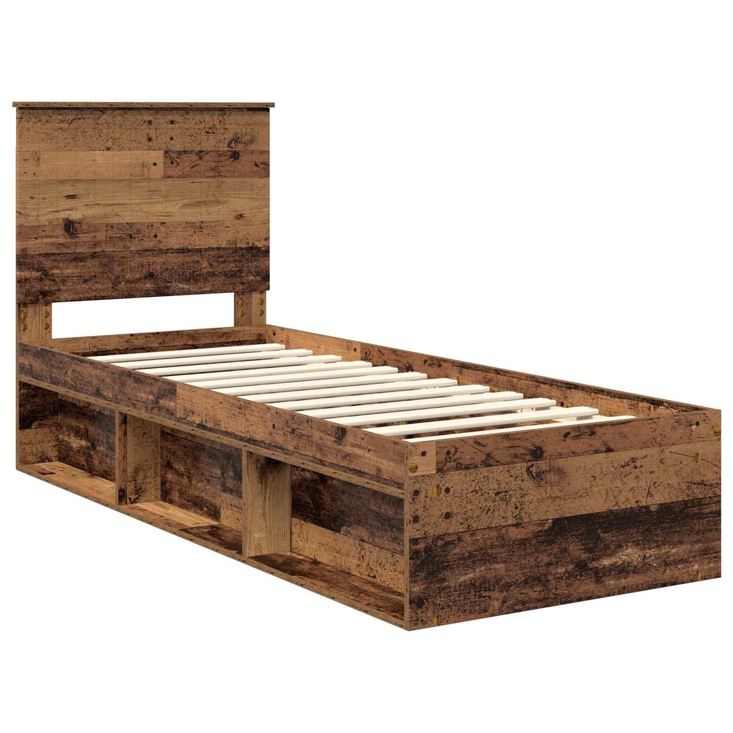Sengestamme med hodegjerde Gammelt tre 75 x 190 cm Massiv furu