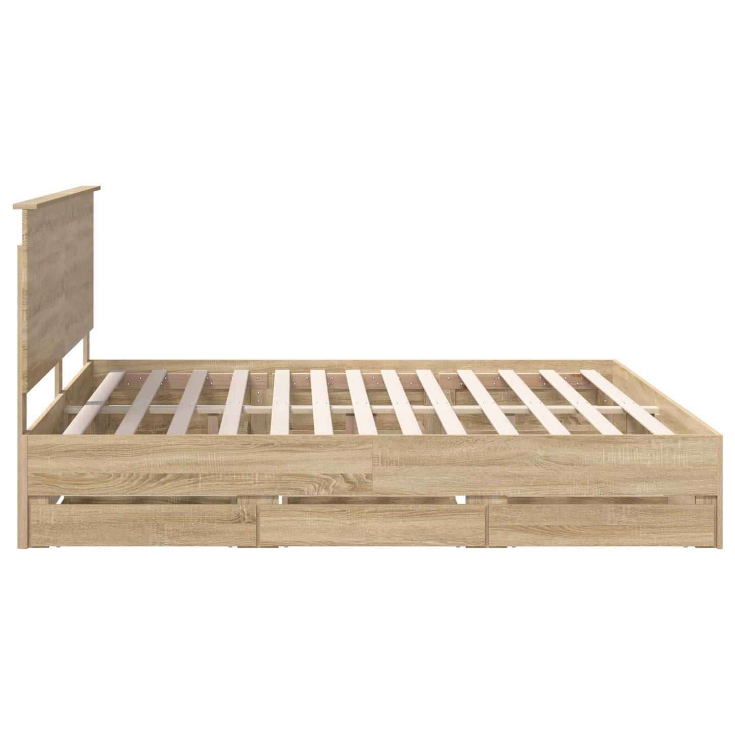 Sengestamme med skuff Sonoma eik 200 x 200 cm Ingeniørtre