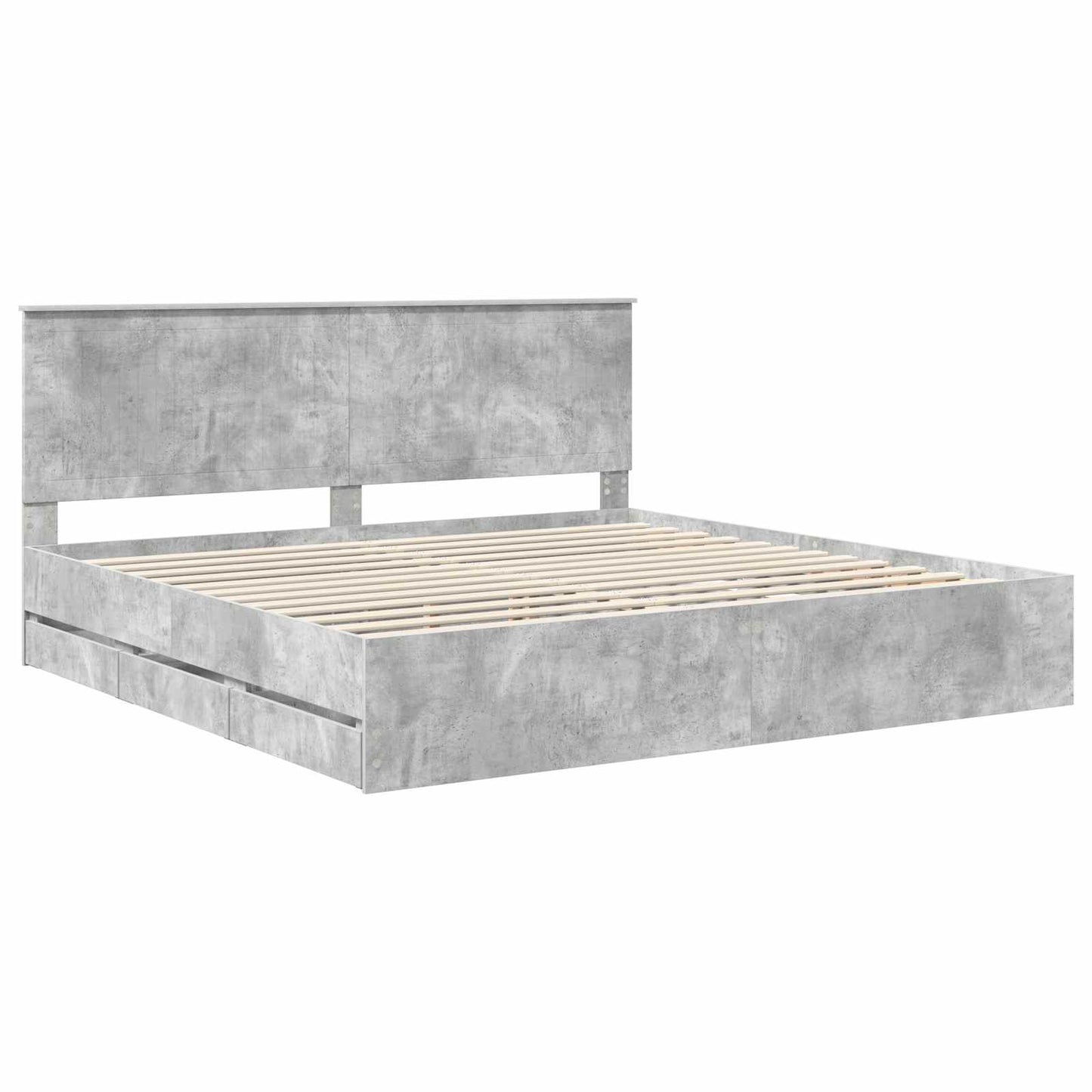 Sengestamme med skuff Betonggrå 200 x 200 cm Ingeniørtre