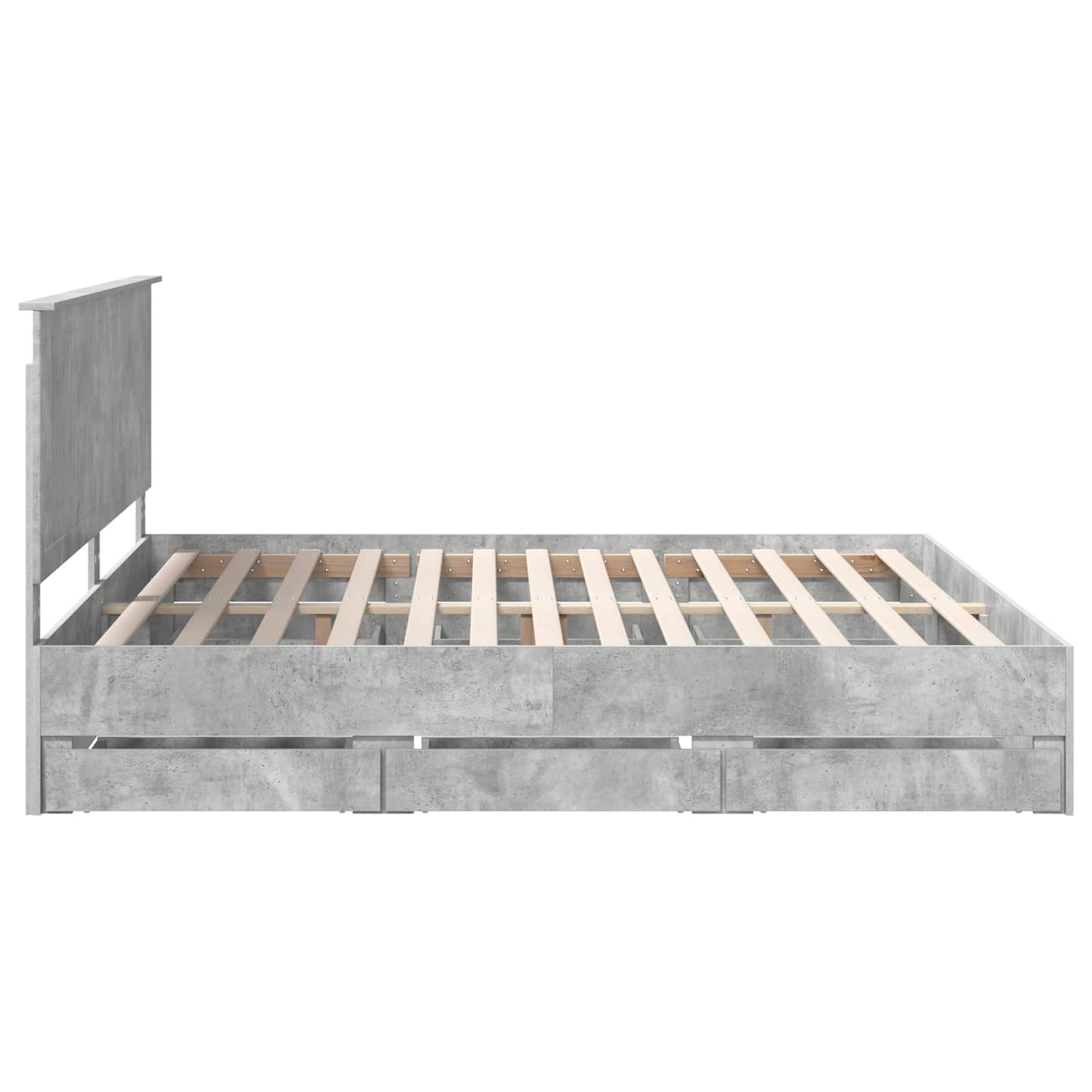 Sengestamme med skuff Betonggrå 200 x 200 cm Ingeniørtre