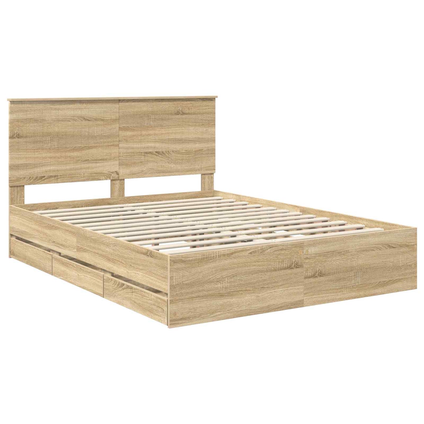 Sengestamme med skuff Sonoma eik 150 x 200 cm Ingeniørtre