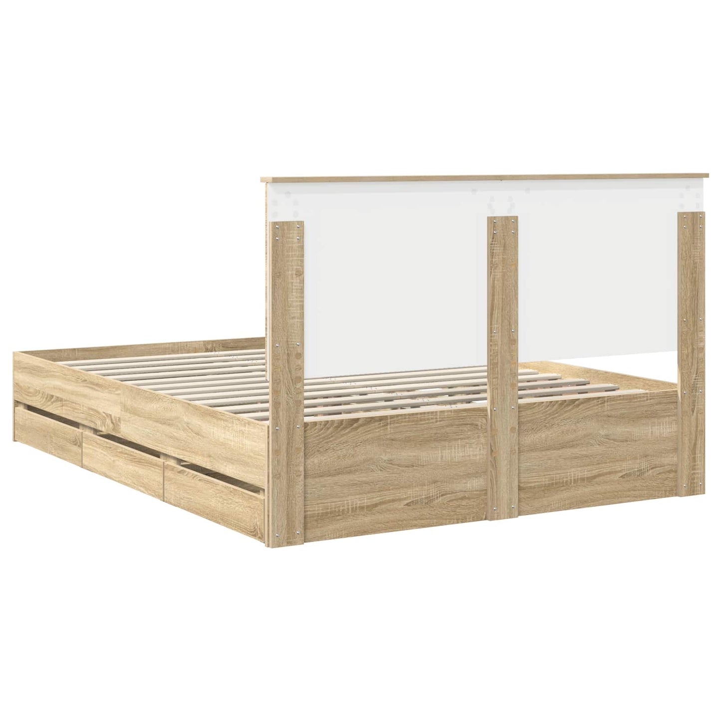 Sengestamme med skuff Sonoma eik 150 x 200 cm Ingeniørtre