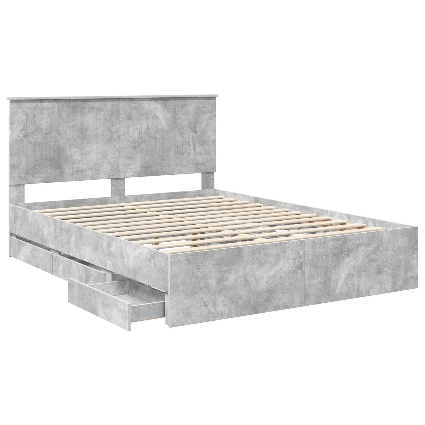 Sengestamme med skuff Betonggrå 150 x 200 cm Ingeniørtre