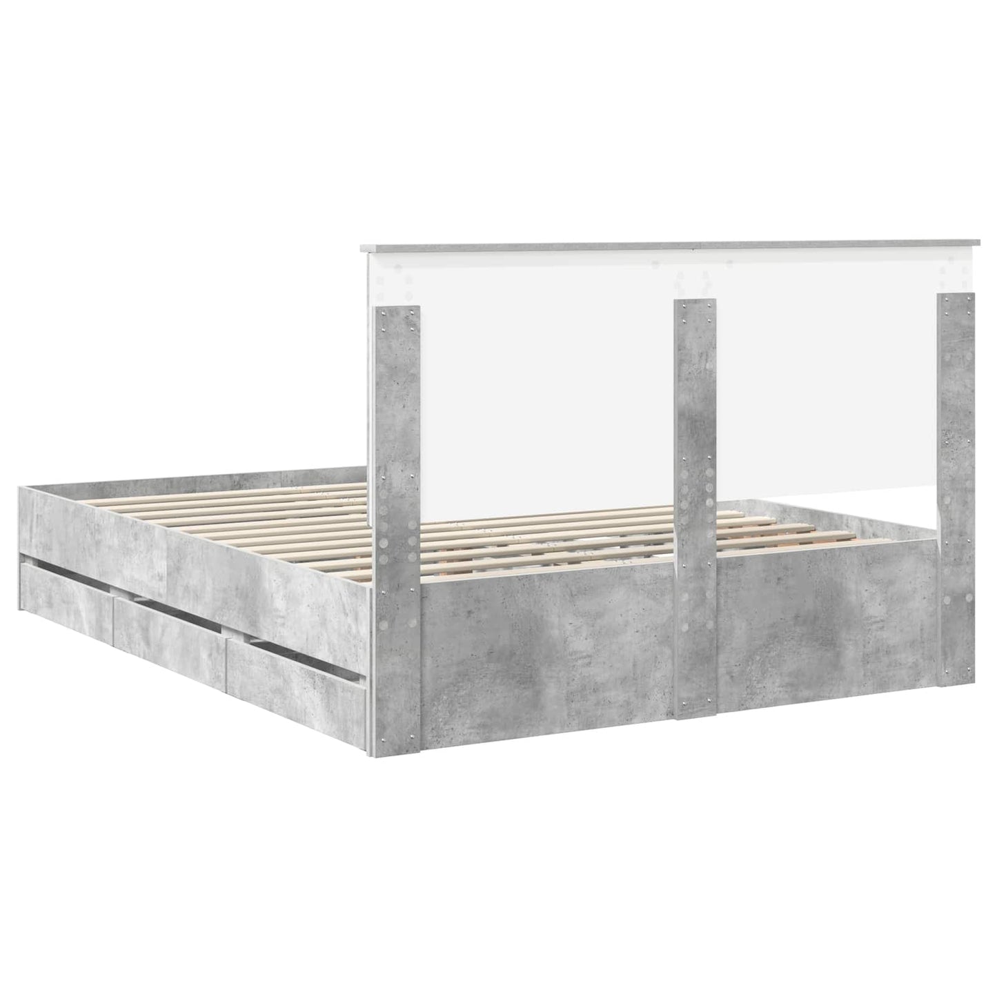 Sengestamme med skuff Betonggrå 150 x 200 cm Ingeniørtre