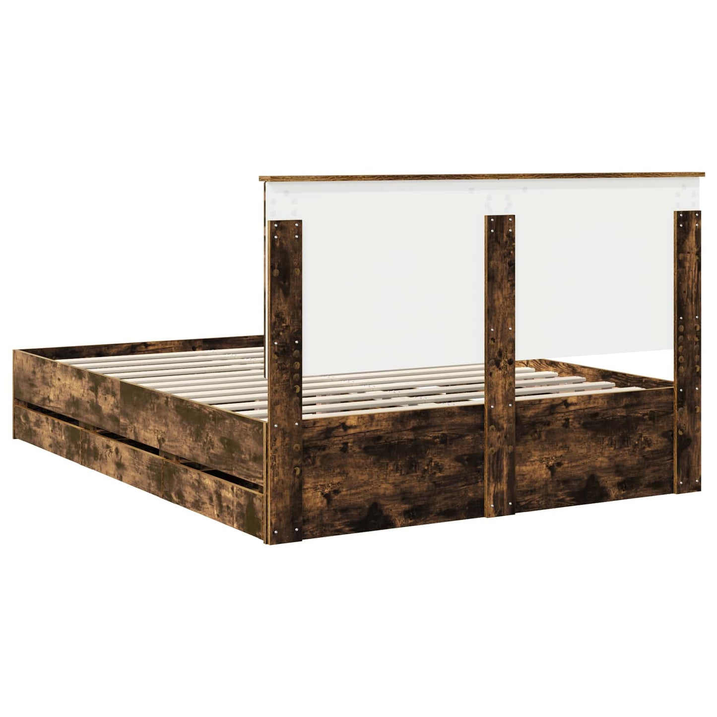 Sengestamme med skuff Røkt eik 150 x 200 cm Ingeniørtre