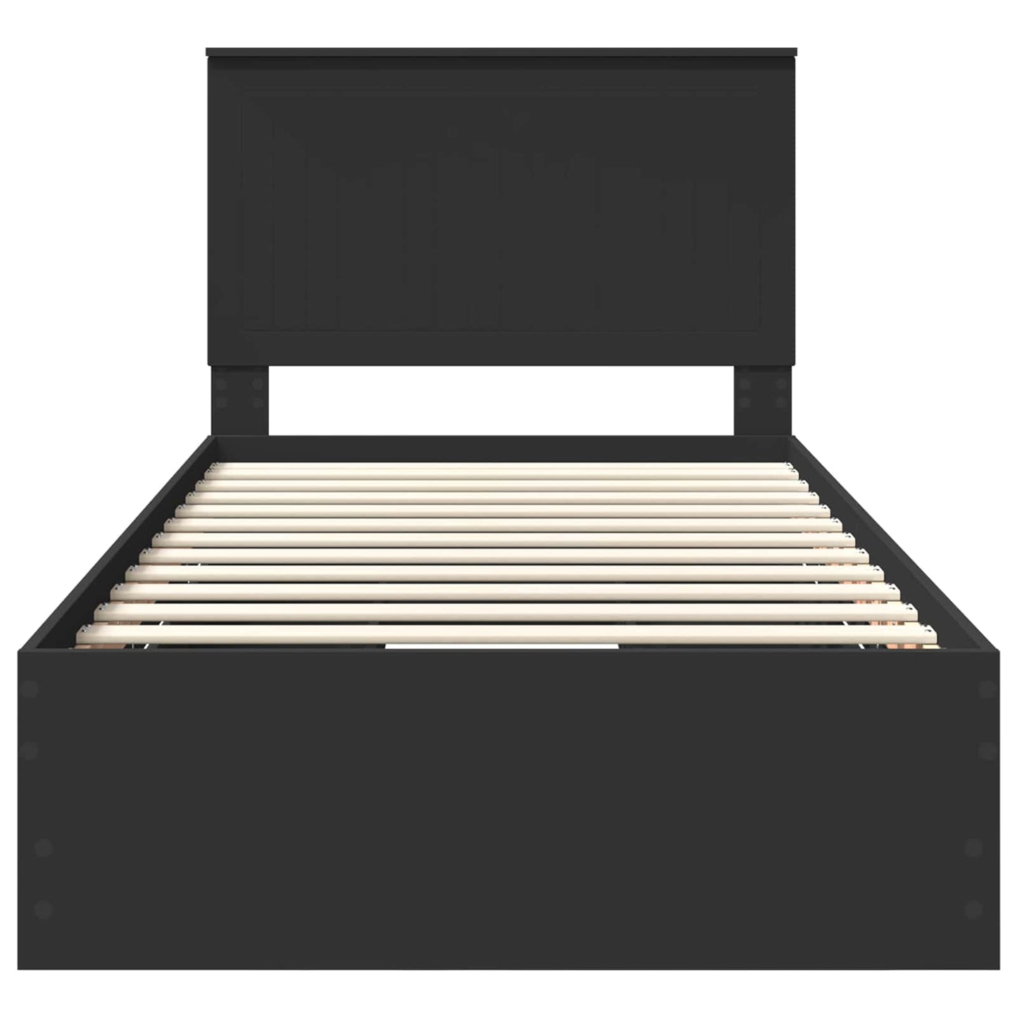 Sengestamme med skuff Svart 100 x 200 cm Ingeniørtre