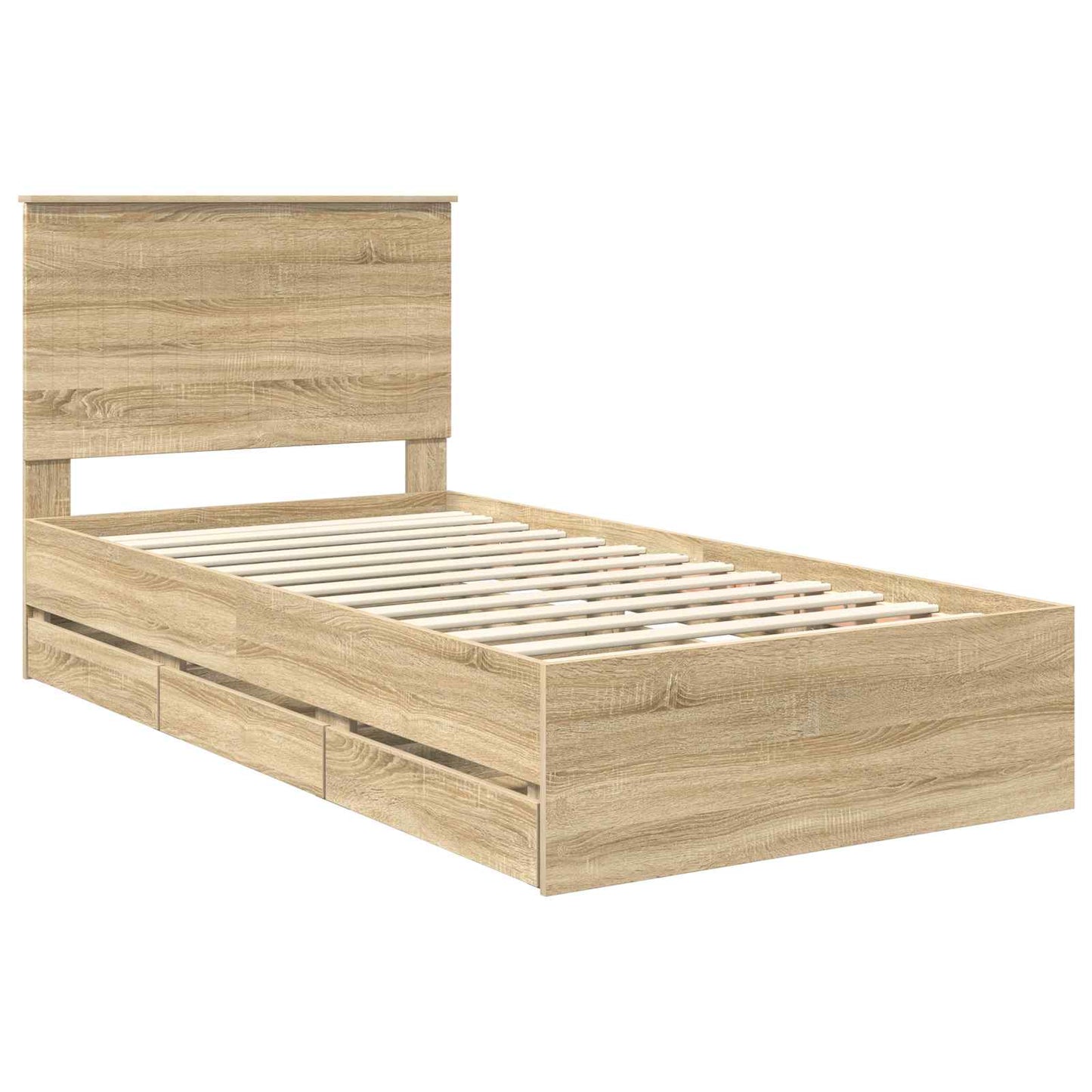 Sengestamme med skuff Sonoma eik 100 x 200 cm Ingeniørtre