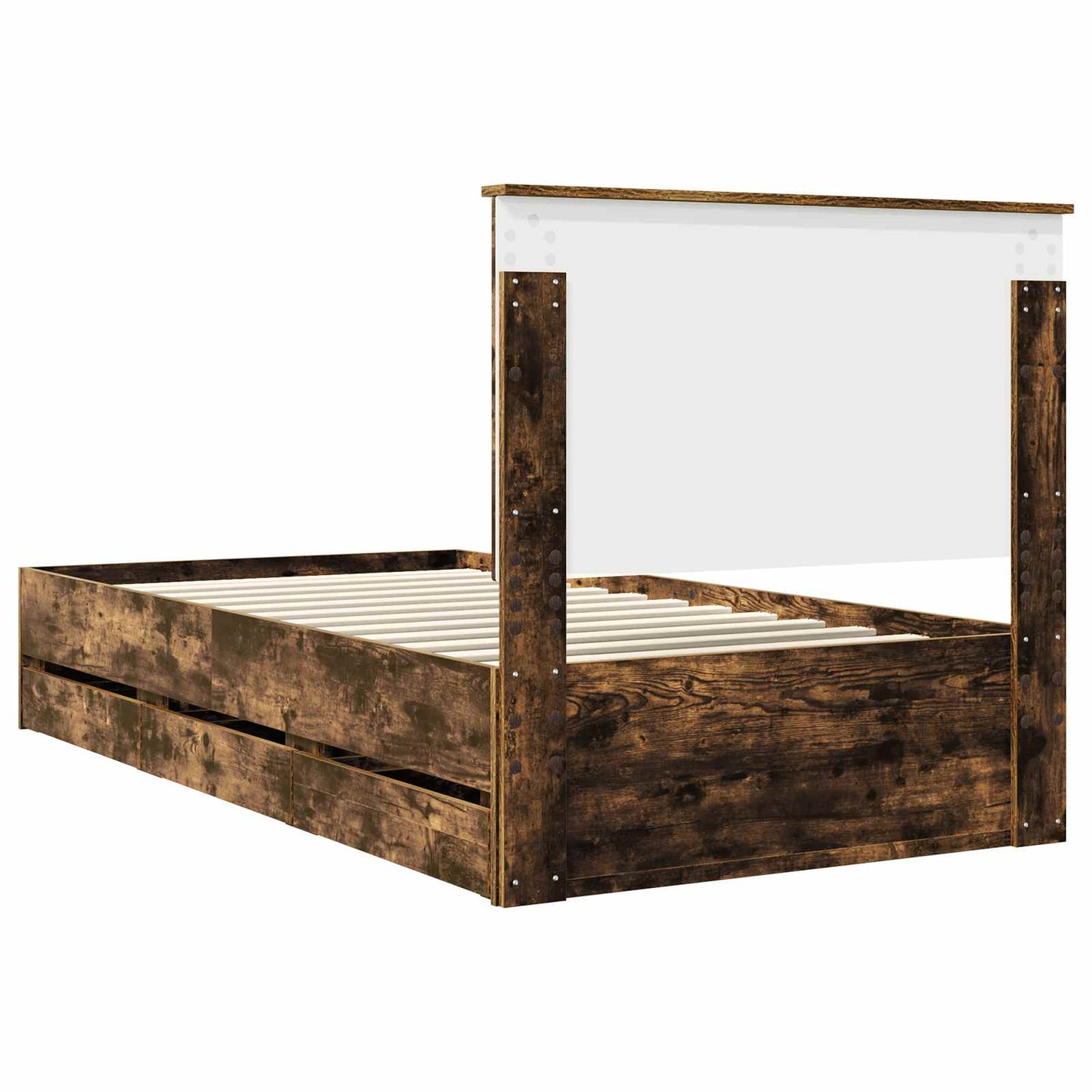 Sengestamme med skuff Røkt eik 100 x 200 cm Ingeniørtre