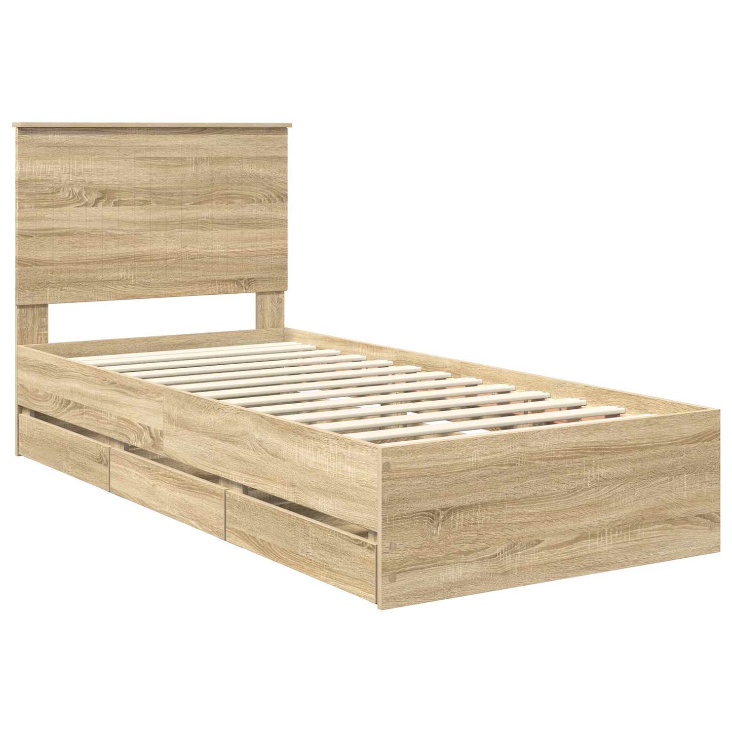 Sengestamme med skuff Sonoma eik 90 x 200 cm Ingeniørtre