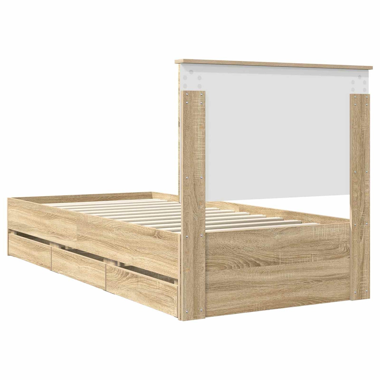 Sengestamme med skuff Sonoma eik 90 x 200 cm Ingeniørtre