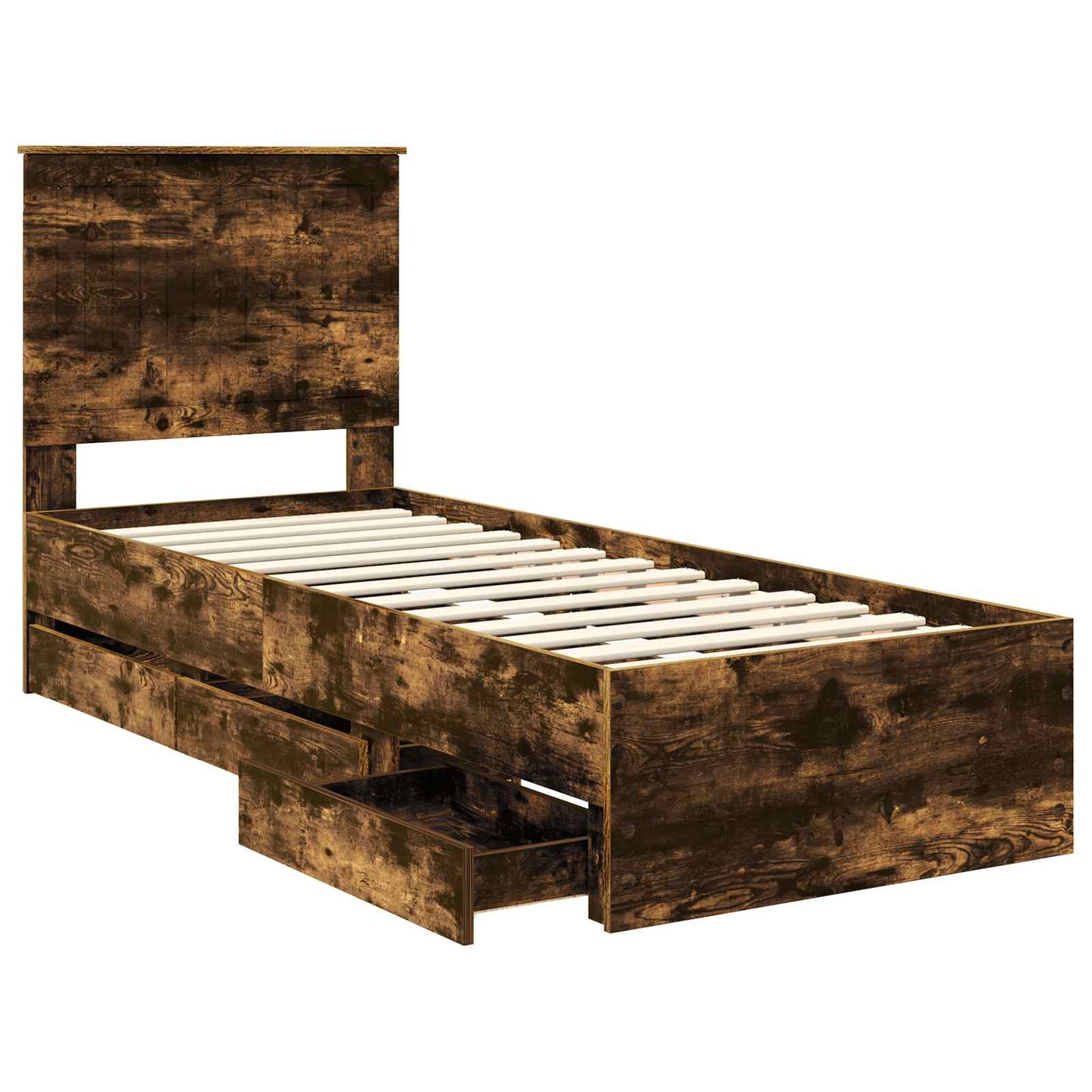 Sengestamme med skuff Røkt eik 75 x 190 cm Ingeniørtre