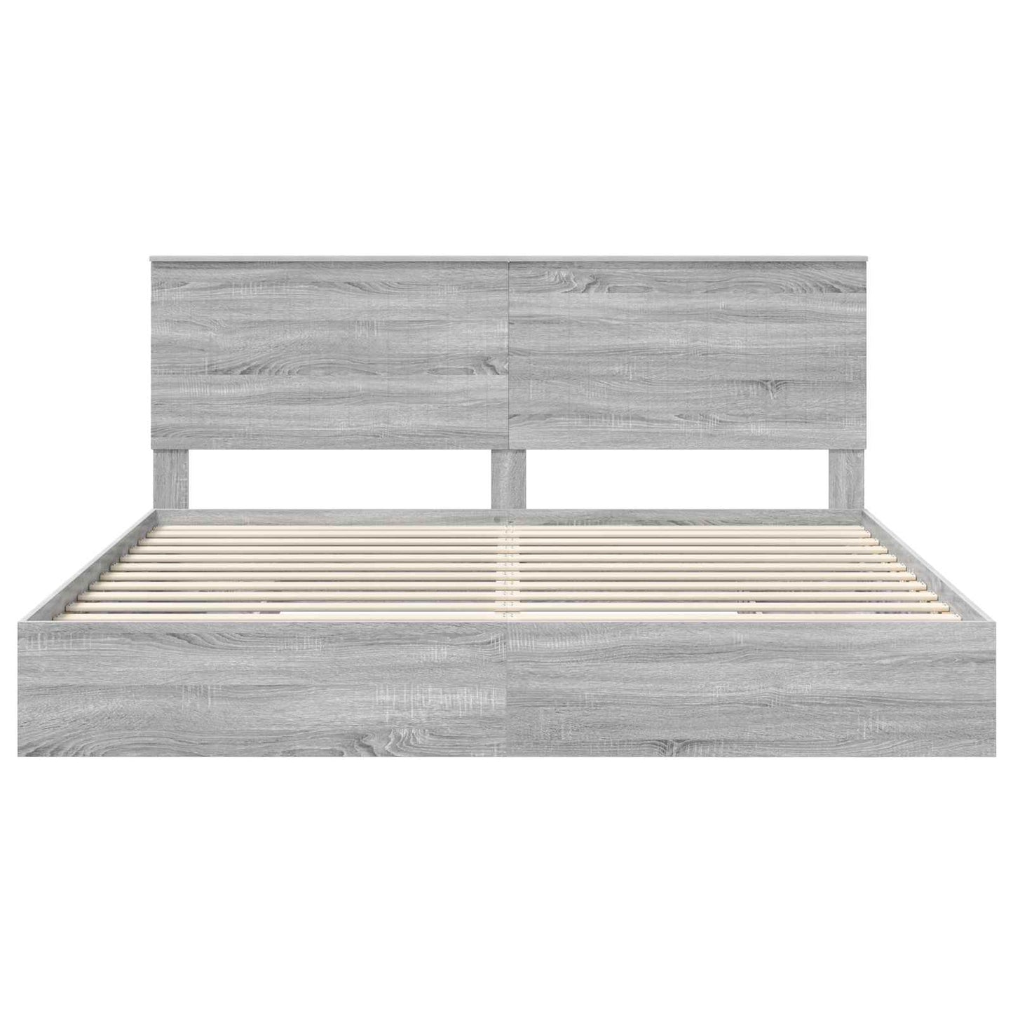 Seng med Oppbevaring Grå Sonoma 200 x 200 cm Konstruert tre
