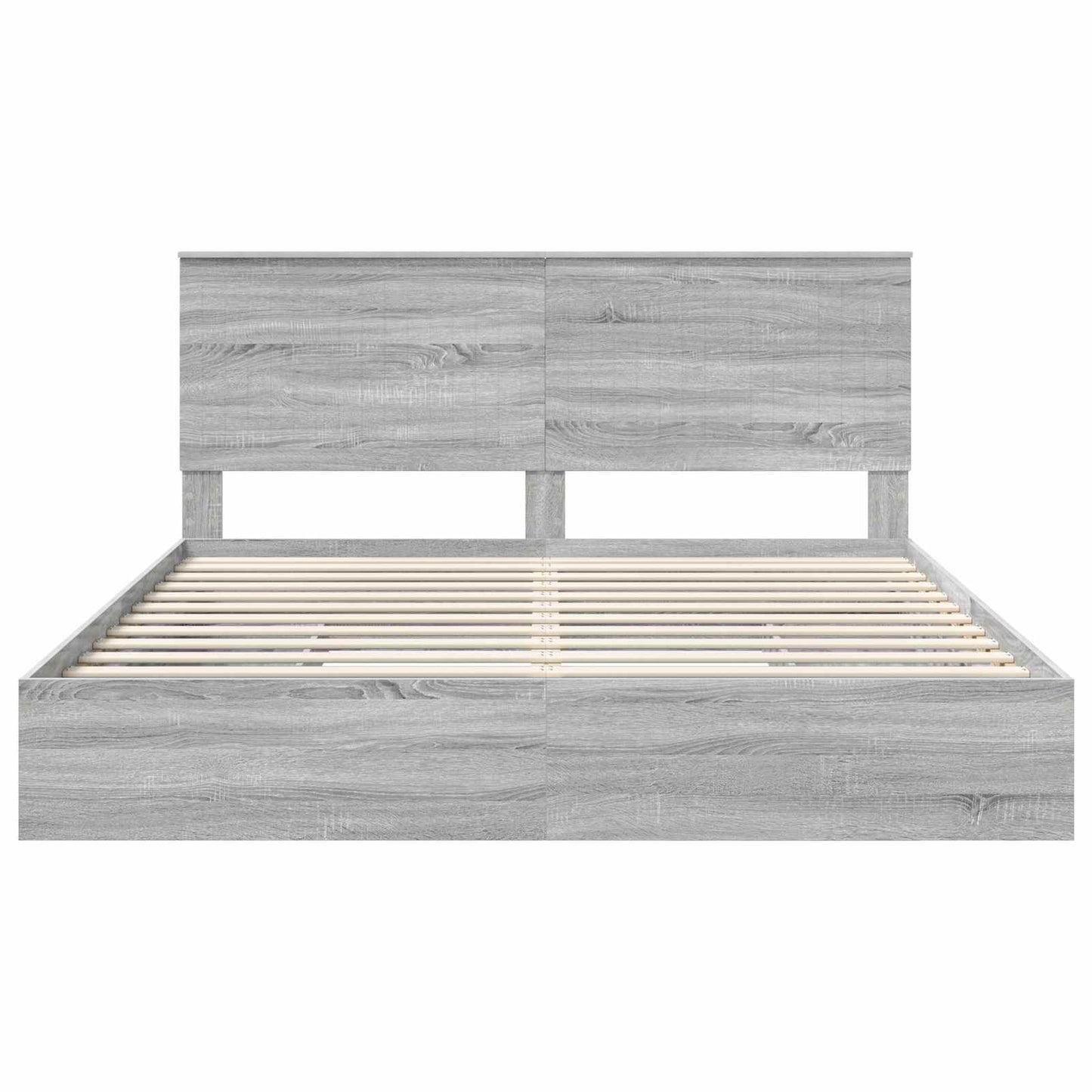 Seng med Oppbevaring Grå Sonoma 180 x 200 cm Konstruert tre