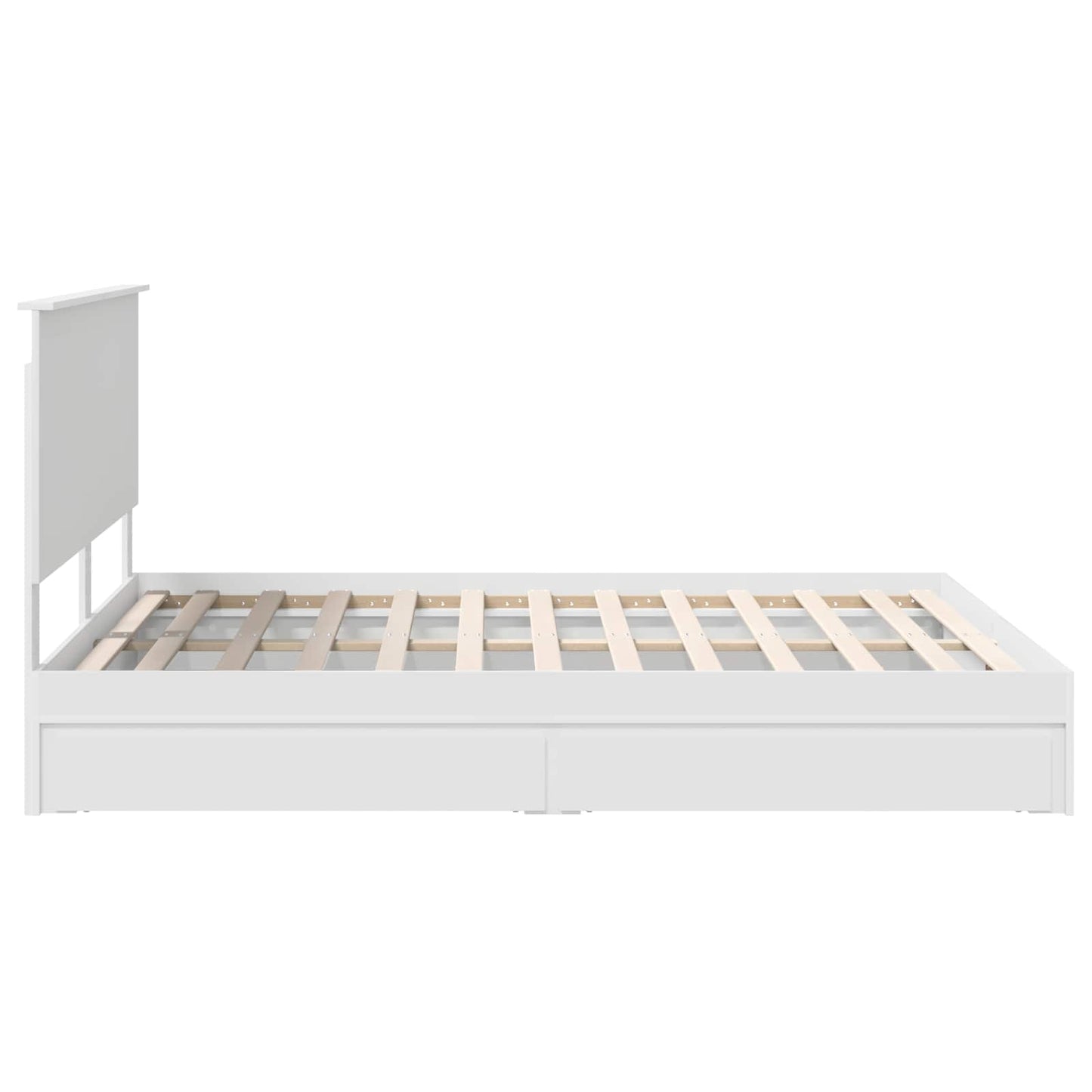 Seng med Oppbevaring med skuff Hvit 160 x 200 cm Konstruert tre