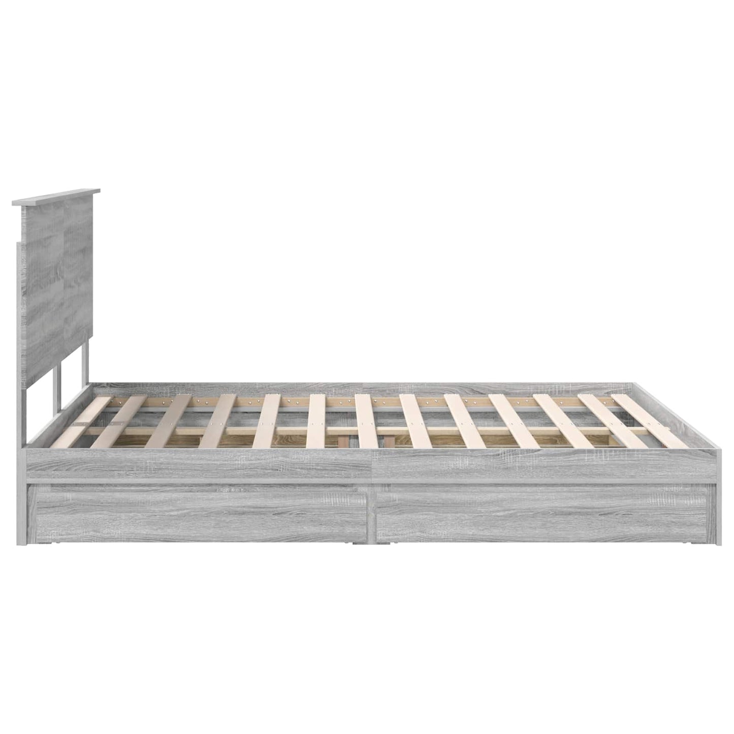 Seng med Oppbevaring Grå Sonoma 160 x 200 cm Konstruert tre