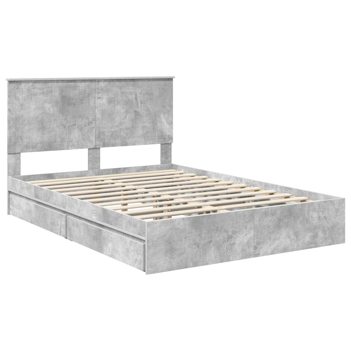 Seng med Oppbevaring Betonggrå 135 x 190 cm Konstruert tre