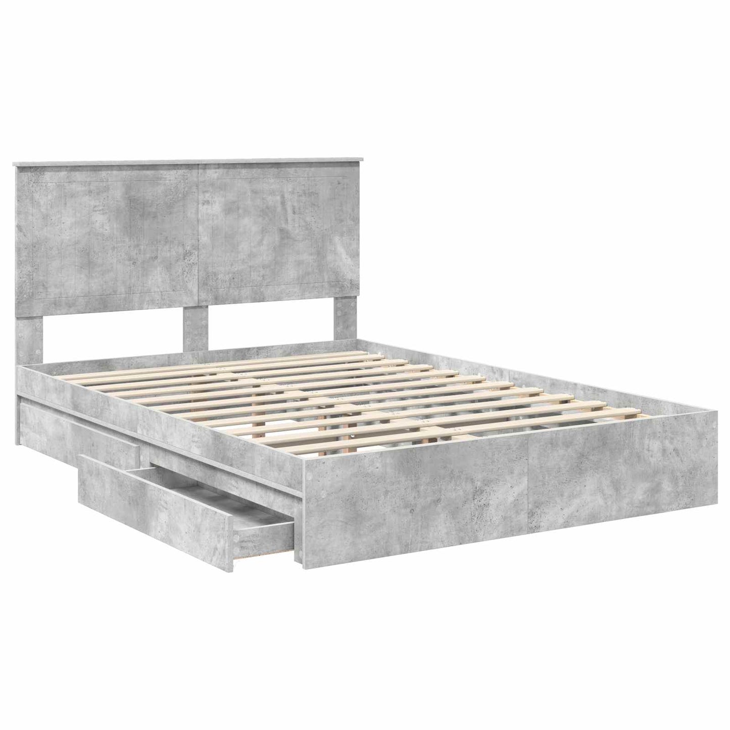 Seng med Oppbevaring Betonggrå 135 x 190 cm Konstruert tre