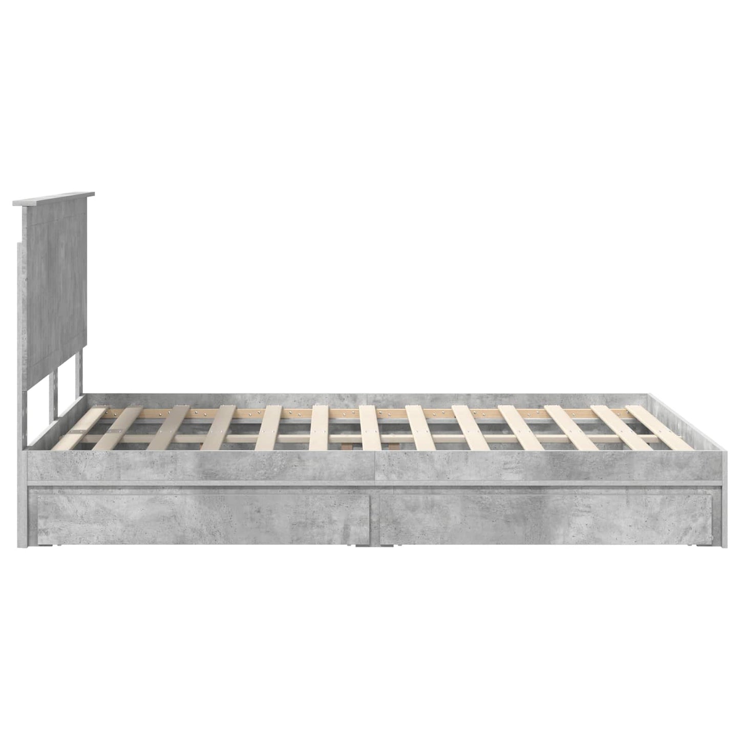 Seng med Oppbevaring Betonggrå 135 x 190 cm Konstruert tre