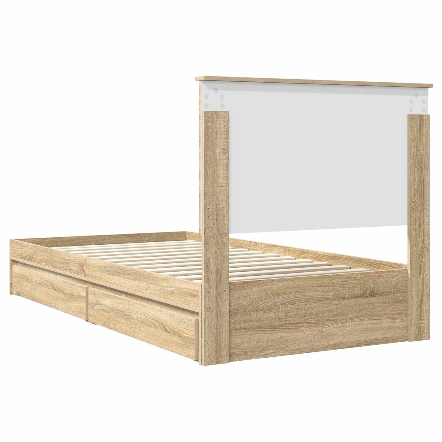 Seng med Oppbevaring Sonoma eik 100 x 200 cm Konstruert tre