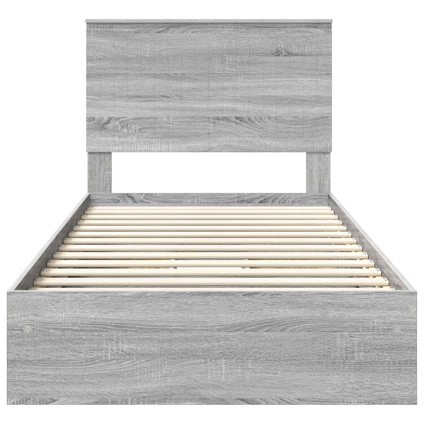 Seng med Oppbevaring Grå Sonoma 100 x 200 cm Konstruert tre