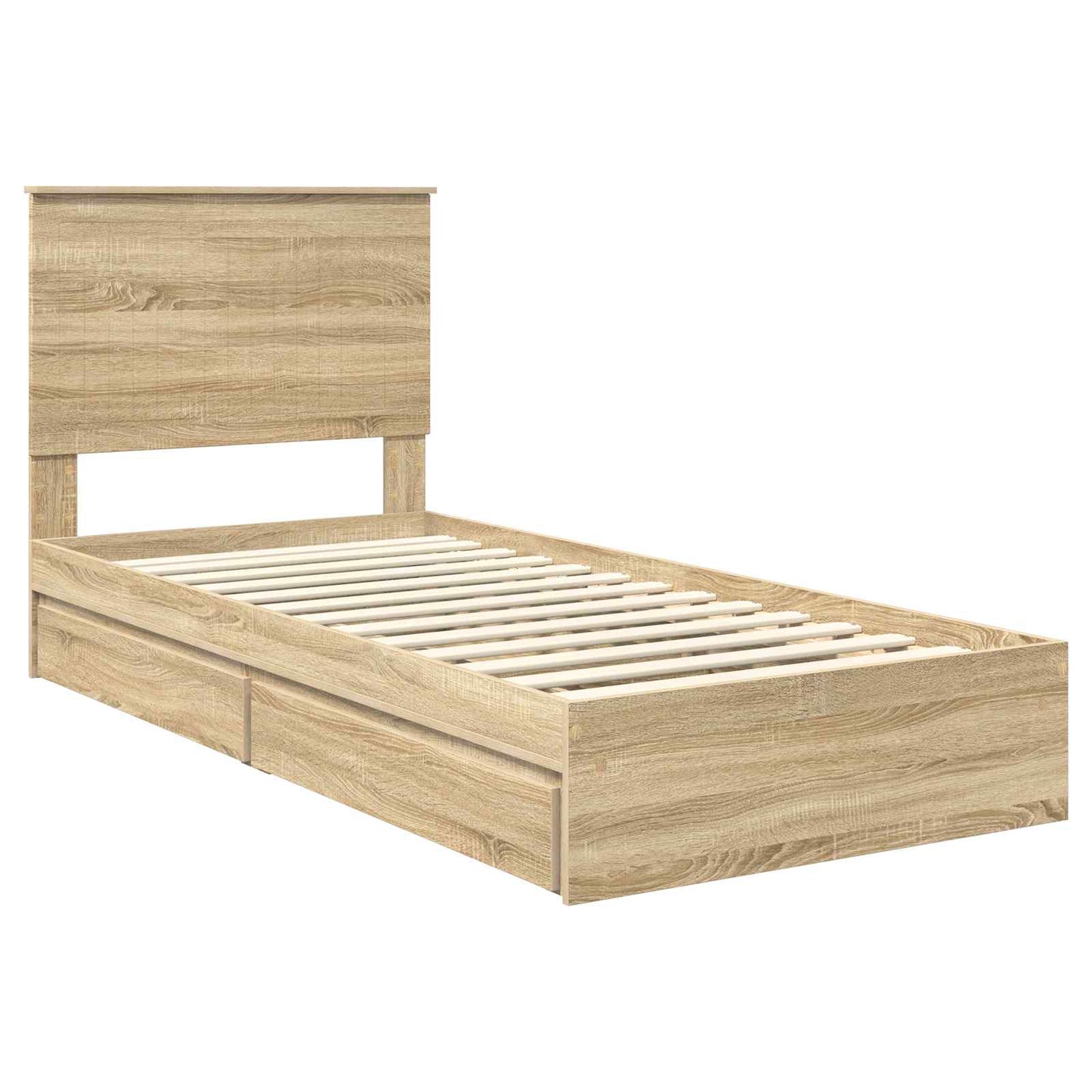 Seng med Oppbevaring Sonoma eik 90 x 200 cm Konstruert tre