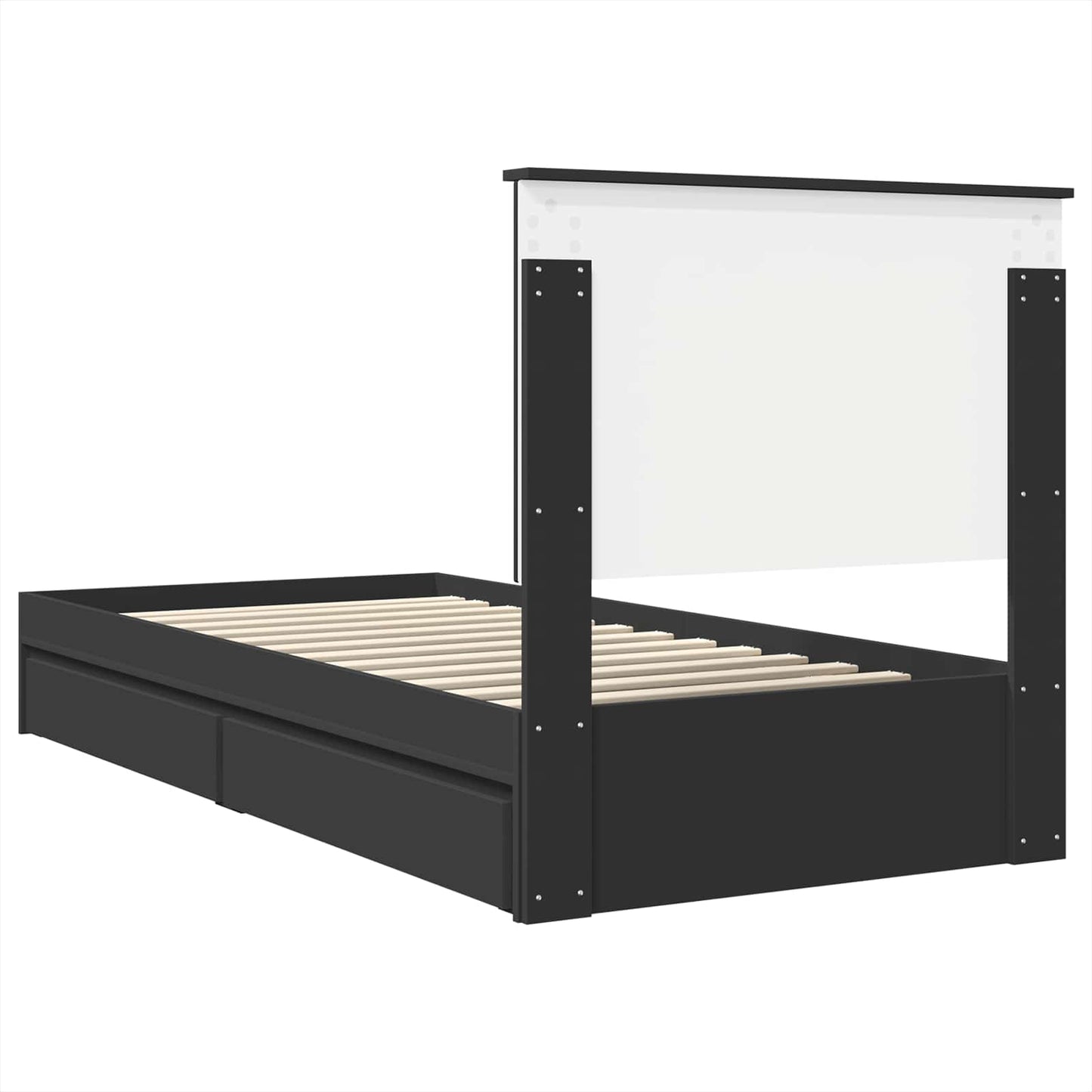 Seng med Oppbevaring med skuff Svart 90 x 190 cm Konstruert tre