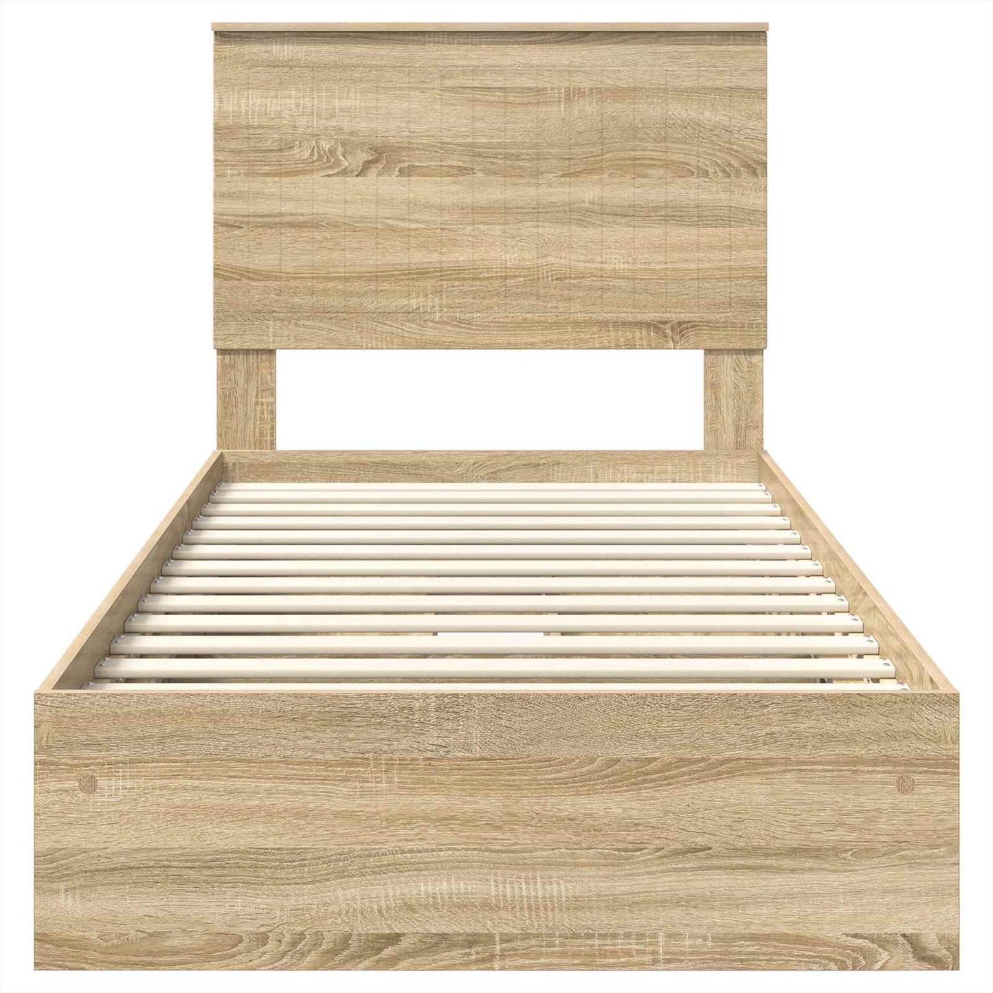 Seng med Oppbevaring Sonoma eik 90 x 190 cm Konstruert tre